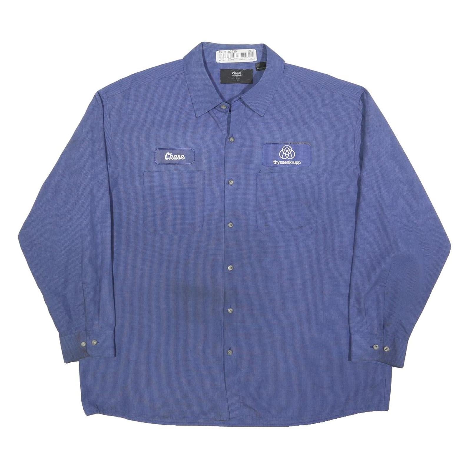 Buy CINTAS Mens Blue Work Shirt XL Logo Embroidered Button Long Sleeve Cotton Blend Refurbished - $16.89 CINTAS Mens Blue Work Shirt XL Logo Embroidered Button Long Sleeve Cotton Blend Refurbished - N/A refurbished available on Cerqular