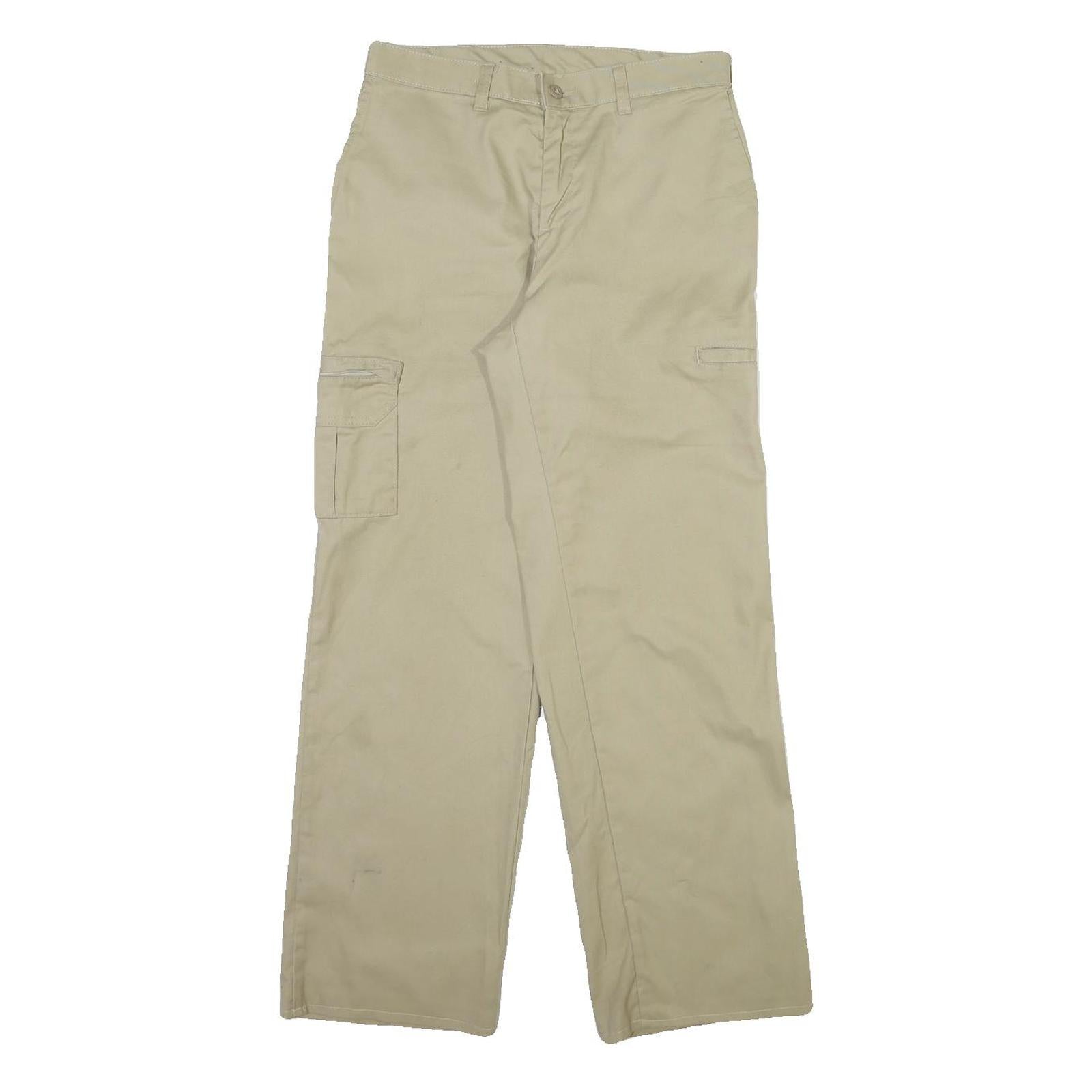 DICKIES Mens Regular Fit Beige Cotton Blend Trousers W30 L30 Cargo Style Zip Refurbished - N/A refurbished available on Cerqular