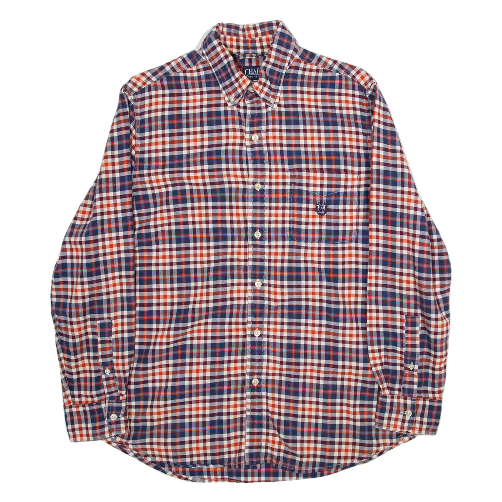 CHAPS Mens Shirt Blue Check Long Sleeve M Refurbished - N/A refurbished available on Cerqular