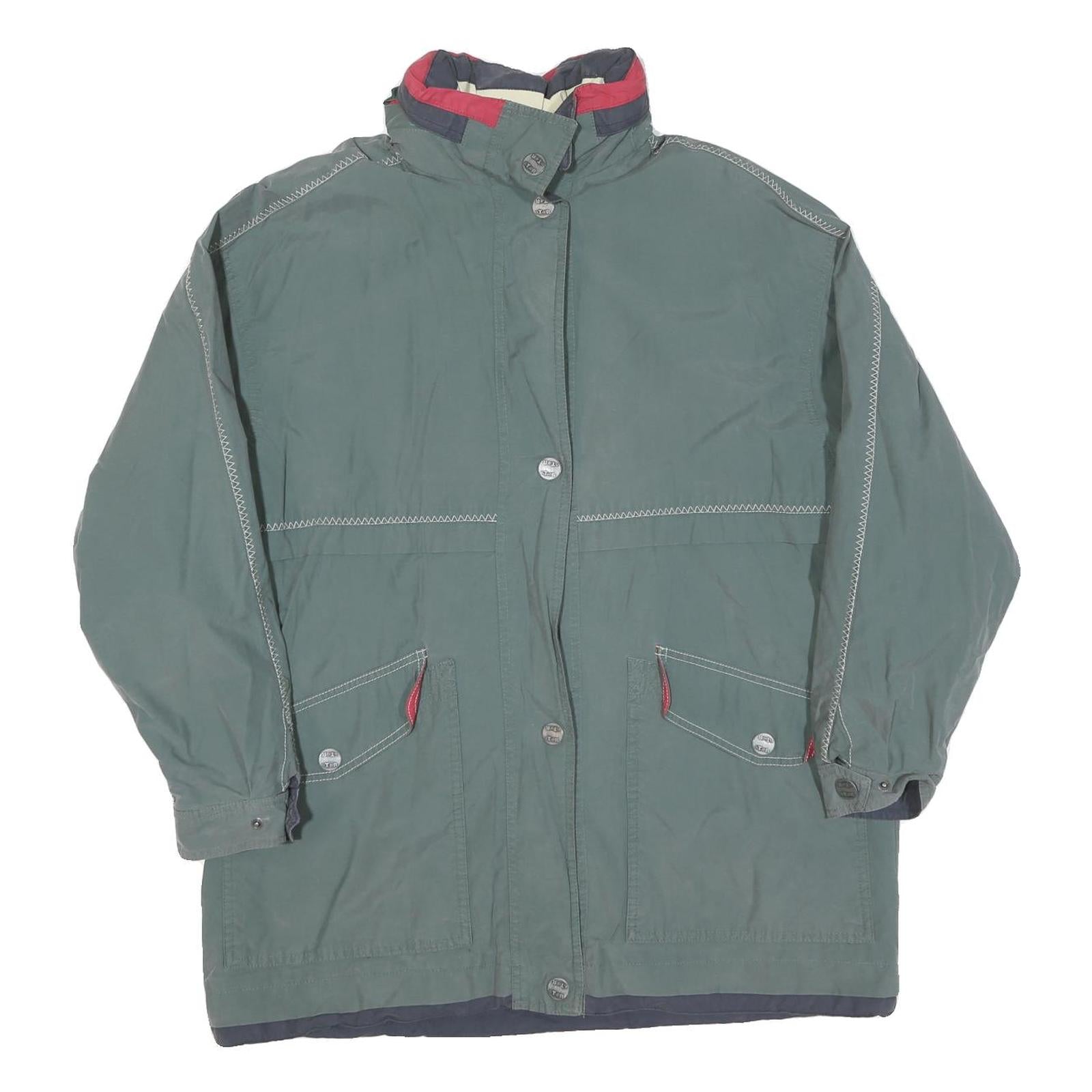 Mens Green Polyester Blend Jacket L Zip Casual Outerwear Refurbished - N/A refurbished available on Cerqular