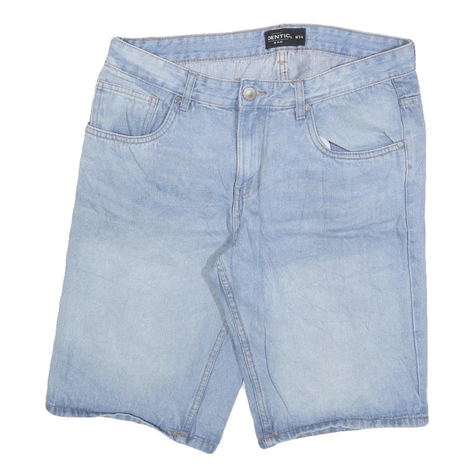 IDENTIC Mens Shorts Blue Casual Denim M W34 Light Wash Cotton Blend Summer Refurbished - N/A refurbished available on Cerqular