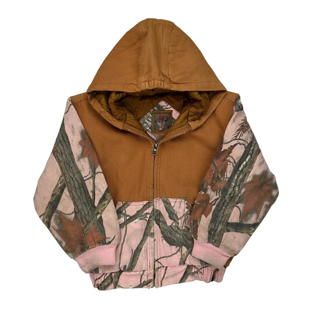 Age 5 Outdoor Habitat Camo Jacket - XS Brown Cotton Refurbished - Thrifted (note: this is a term often used to describe second- refurbished available on Cerqular
