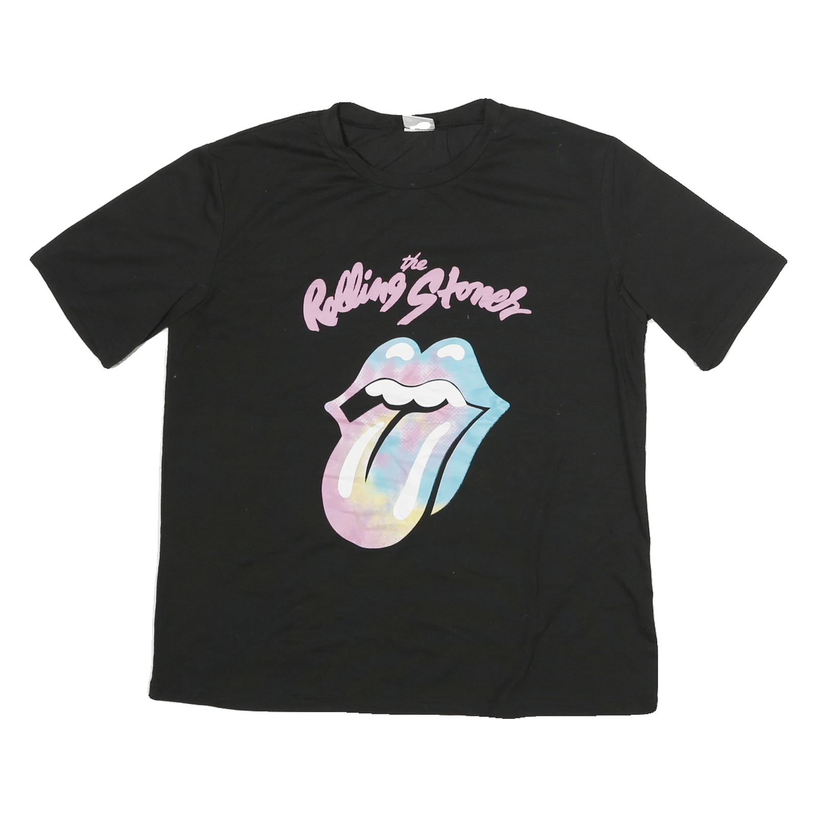 ROLLING STONES Mens Black Crew Neck Graphic T-Shirt S Polyester Blend Refurbished - N/A refurbished available on Cerqular