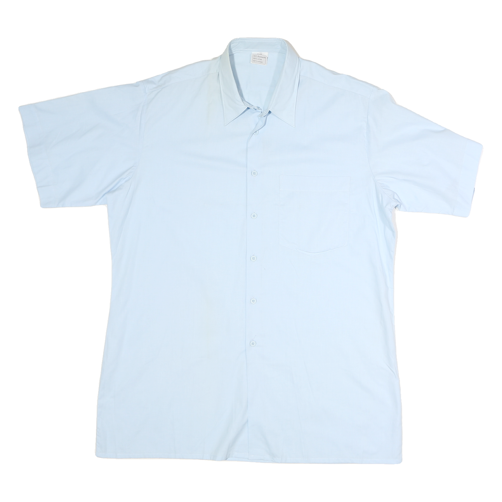 Mens Light Blue Cotton Plain Shirt M Classic Regular Fit Casual Button Shirt Refurbished - N/A refurbished available on Cerqular