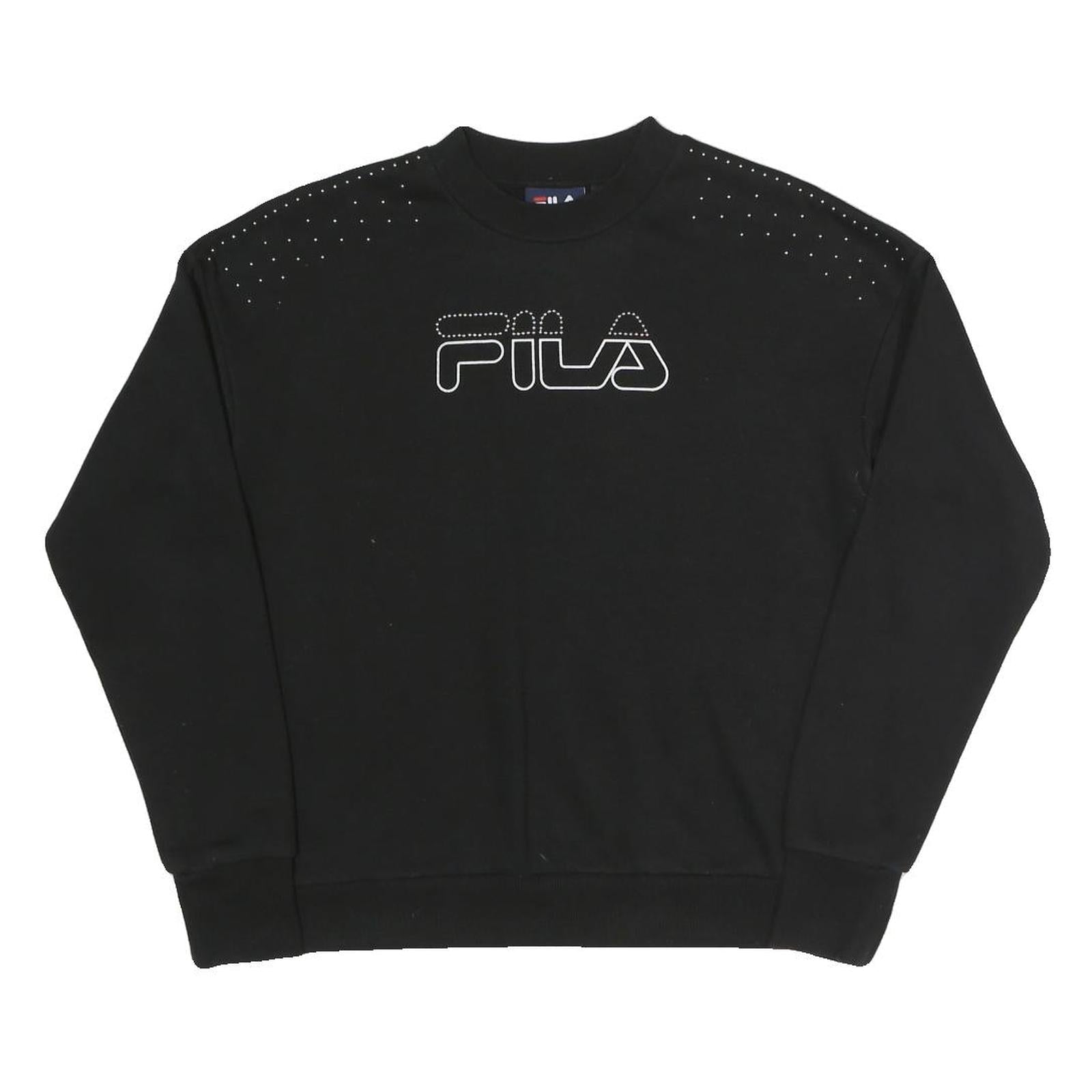 Buy FILA Womens Black Crystal Logo Crew Neck XS Sweatshirt Cotton Blend Casual Refurbished - $33.79 FILA Womens Black Crystal Logo Crew Neck XS Sweatshirt Cotton Blend Casual Refurbished - N/A refurbished available on Cerqular