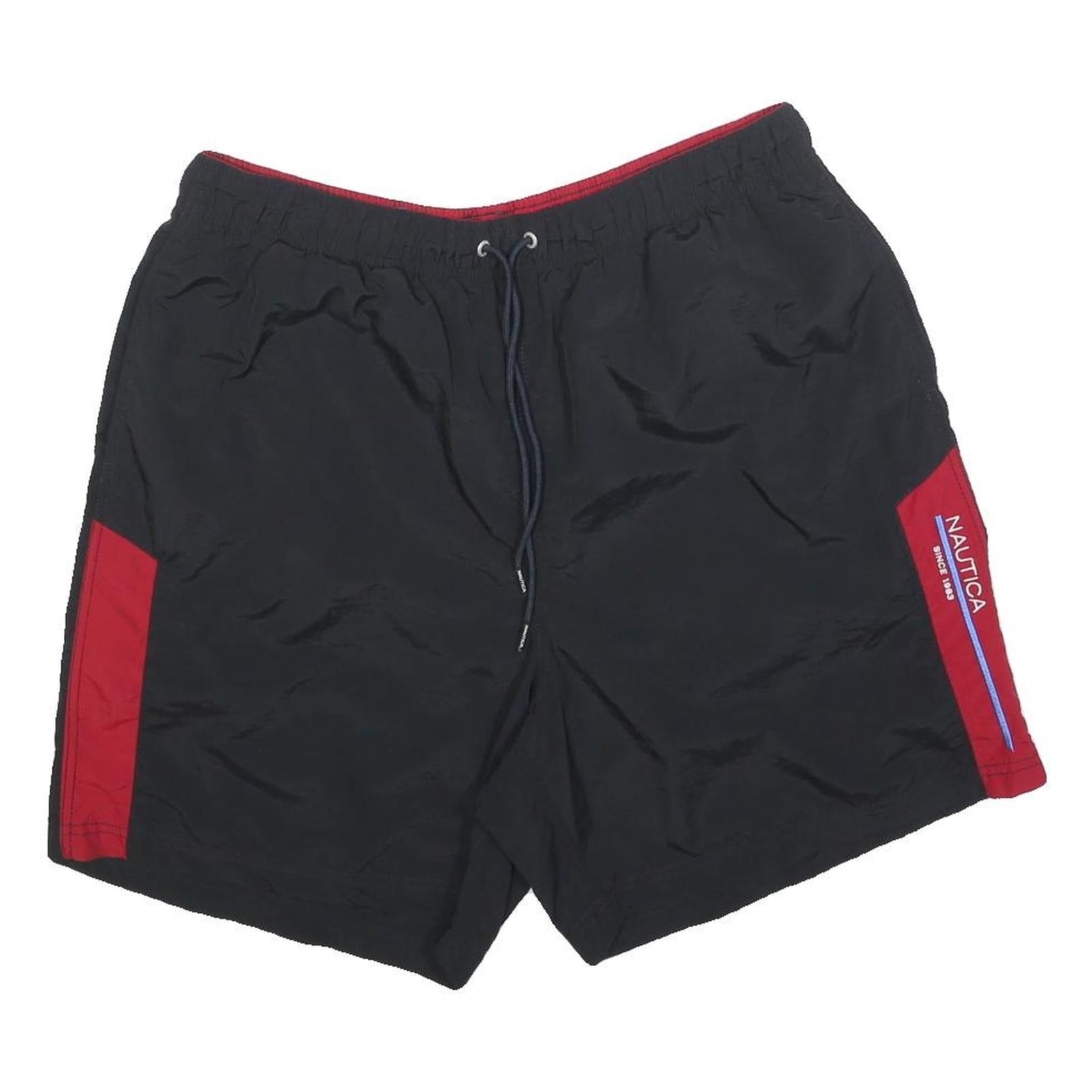 NAUTICA Mens Shorts Black & Red Casual XL W34 Drawstring Waist Swimwear Refurbished - N/A refurbished available on Cerqular