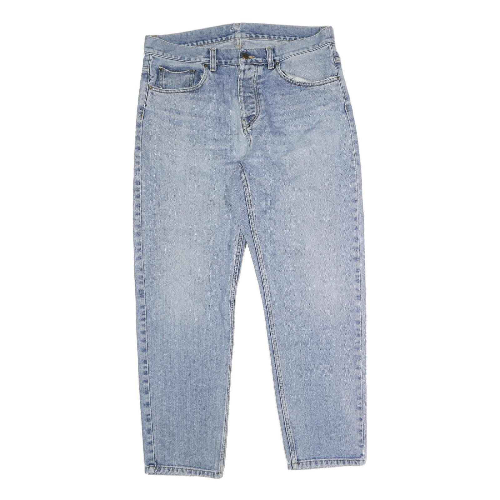 CARHARTT WIP Mens Jeans Blue Regular Straight Denim Light W36 L29 Casual Wear Refurbished - N/A refurbished available on Cerqular