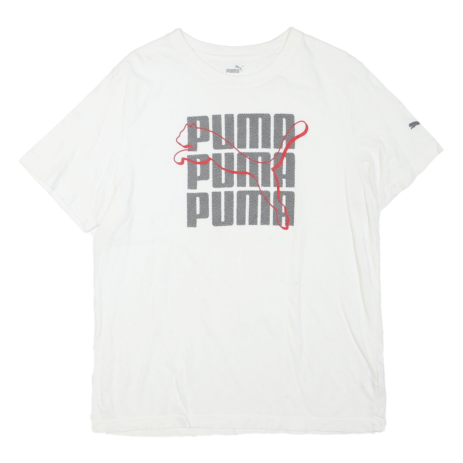 PUMA Mens White Graphic T-Shirt M Short Sleeve Crew Neck Logo Print Refurbished - N/A refurbished available on Cerqular