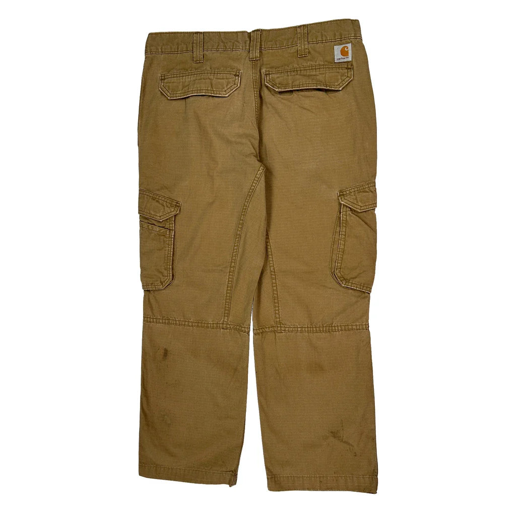 Carhartt Cargo Trousers - 34W 30L Brown Cotton Refurbished - Thrifted (note: this is a term often used to describe second- refurbished available on Cerqular