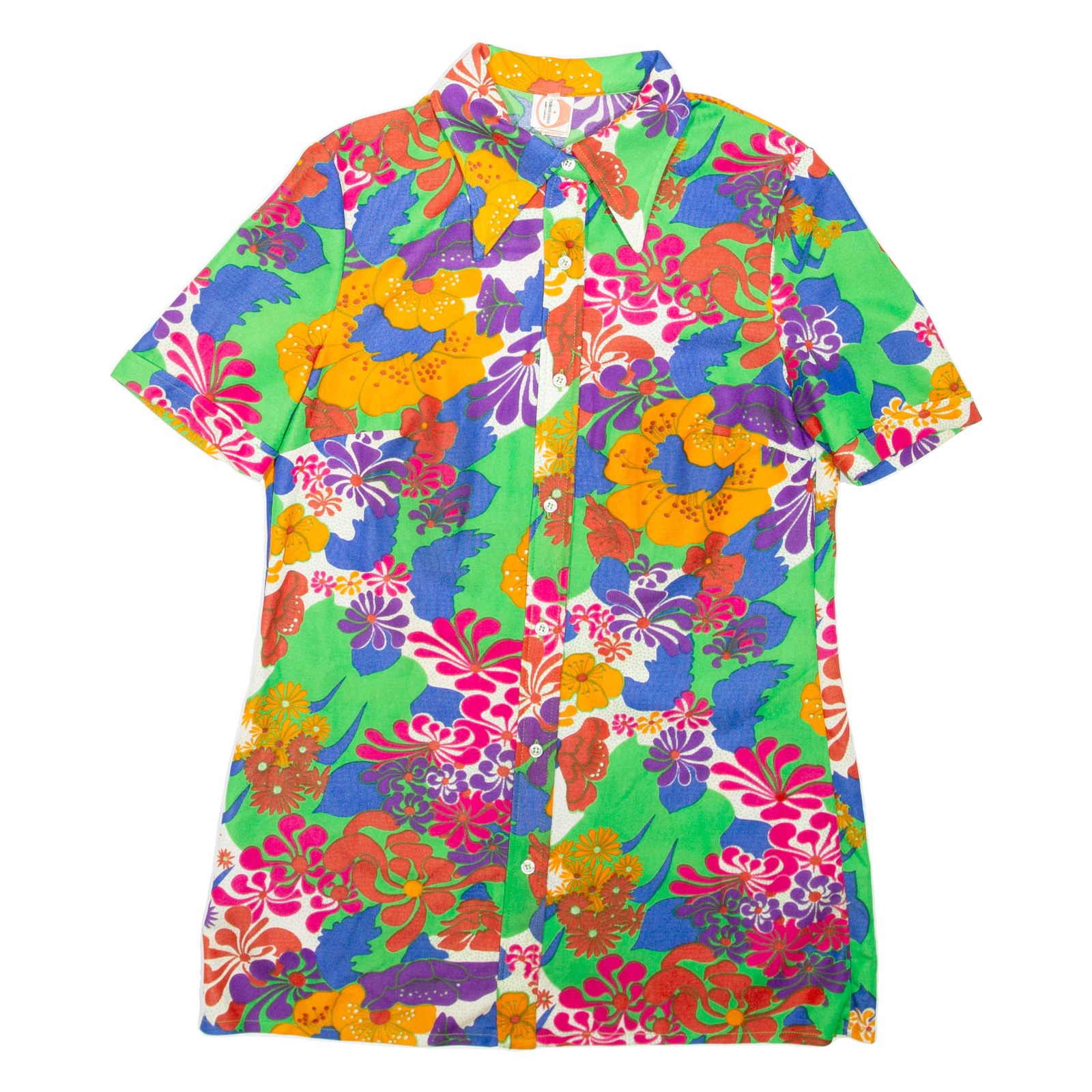Womens Printed Shirt Green Collared Floral M Refurbished - N/A refurbished available on Cerqular