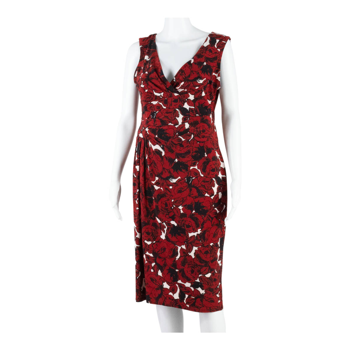 PHASE EIGHT Womens Bodycon Dress Red Floral Sleeveless Midi M Refurbished - N/A refurbished available on Cerqular