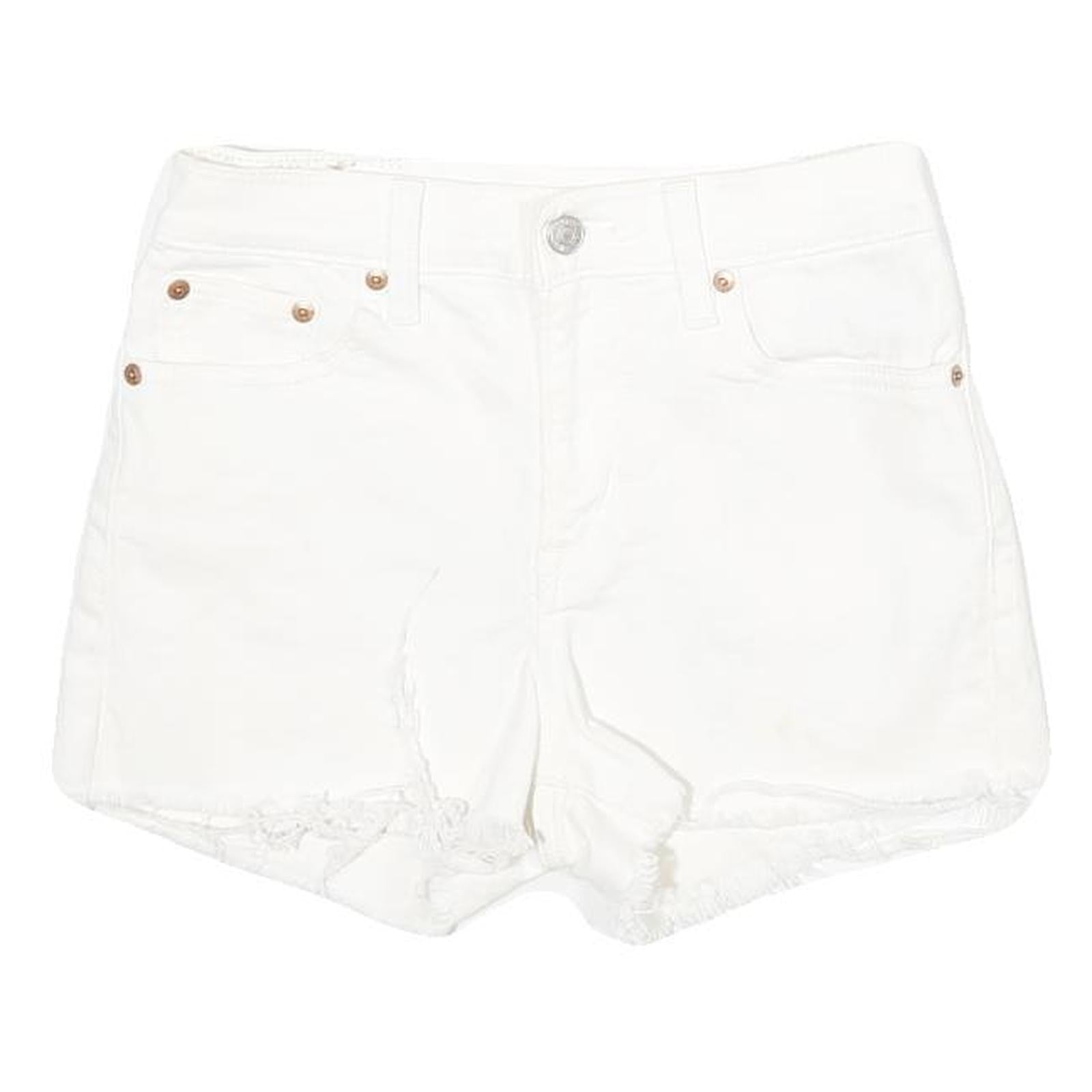 LEVI'S Womens White Casual Denim Shorts S W26 Frayed Hem Stretch Cotton Blend Refurbished - N/A refurbished available on Cerqular
