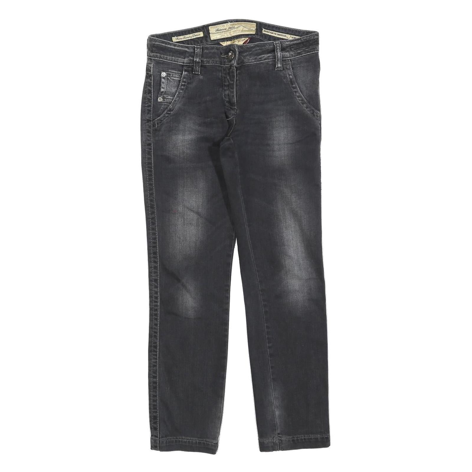 JACOB COHEN Womens Jeans Black Slim Straight Denim Raw W28 L28 Stylish Refurbished - N/A refurbished available on Cerqular