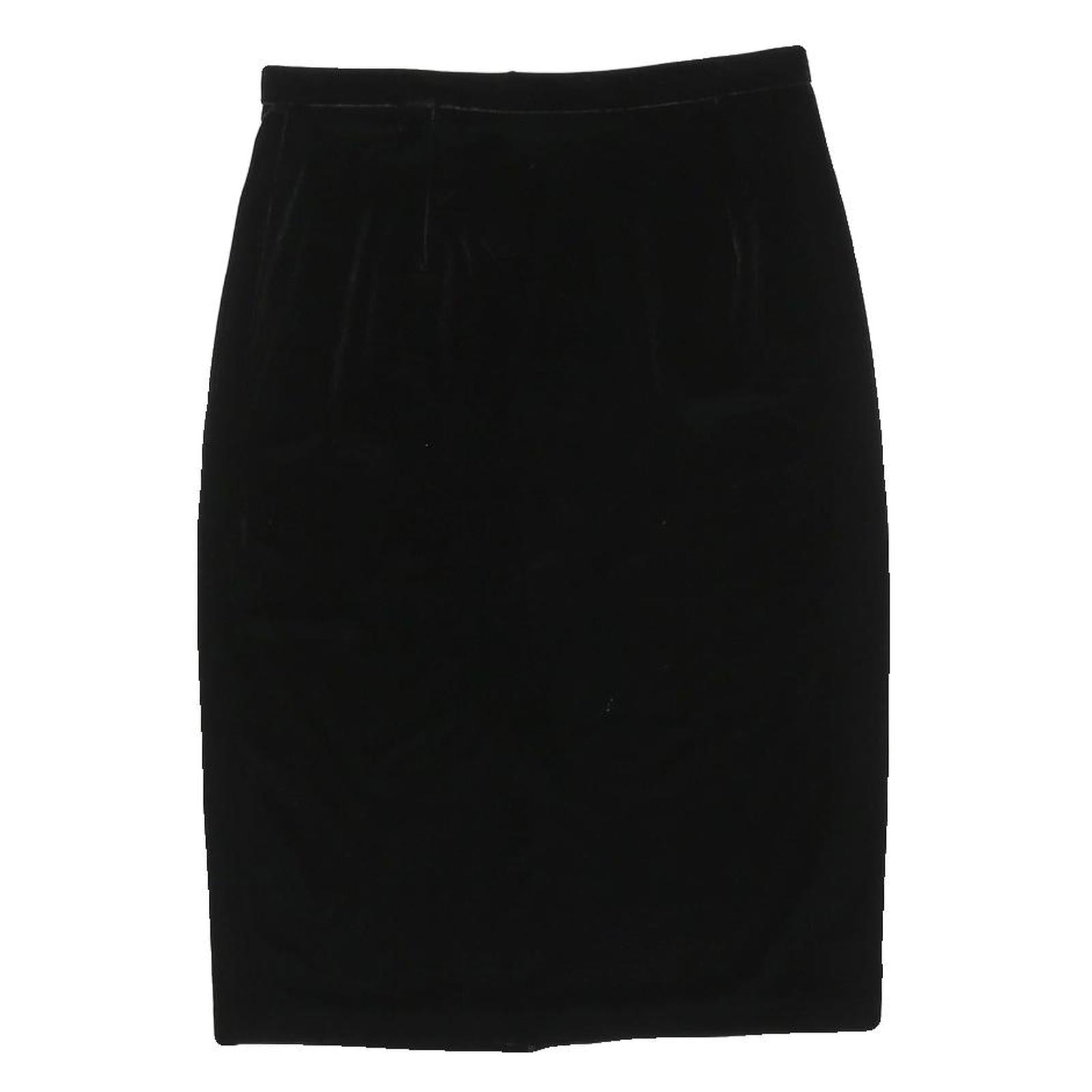 XSCAPE Womens Black Straight Knee Length Velvet Skirt Size S Classic Style Soft Refurbished - N/A refurbished available on Cerqular