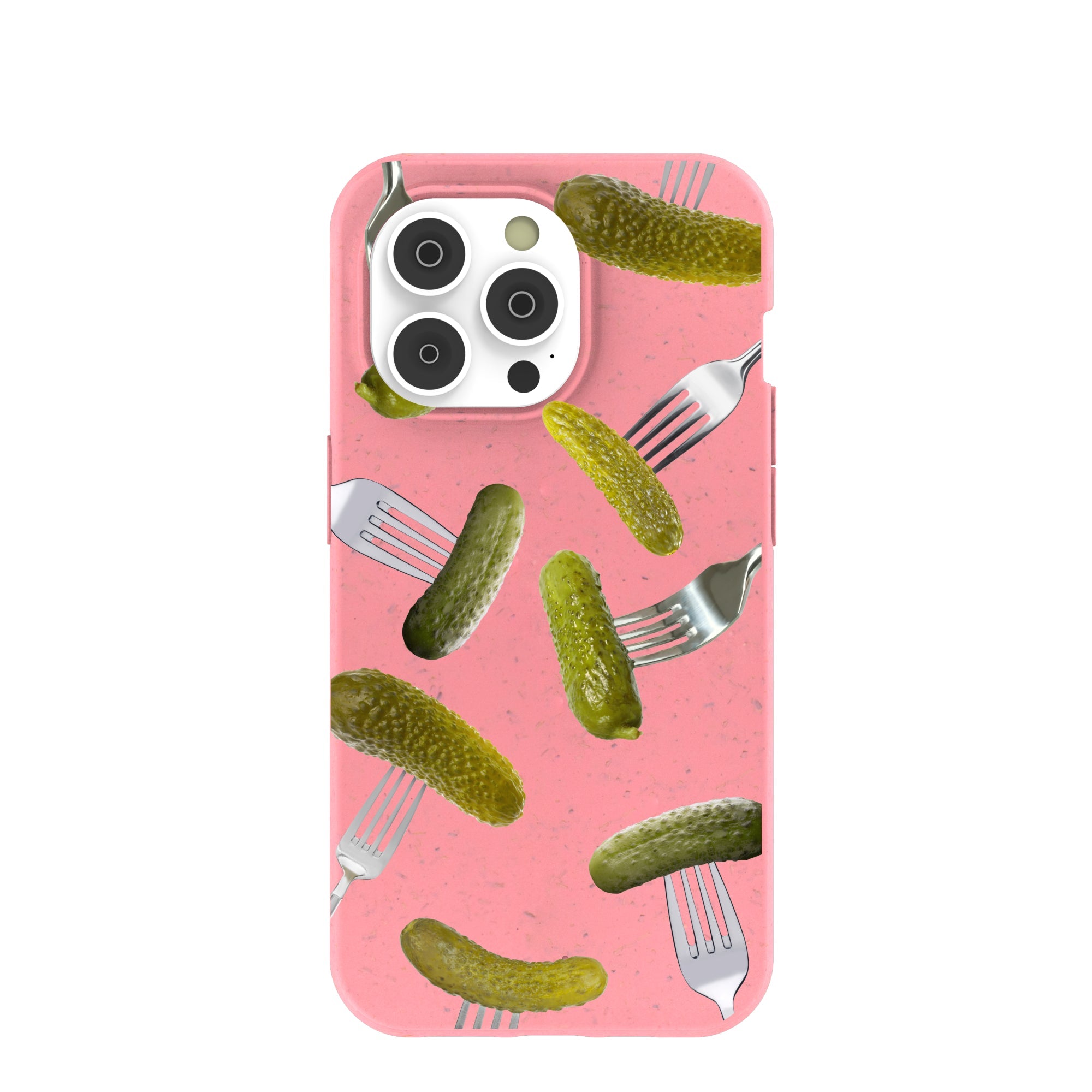 Bubblegum Pink Pickle Party iPhone 14 Pro Case Refurbished - Pela Case refurbished available on Cerqular