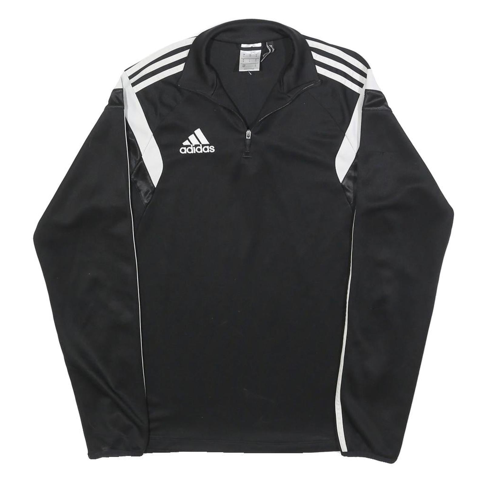 ADIDAS Mens Black & White 1/4 Zip S Sweatshirt Sports Training Pullover Refurbished - N/A refurbished available on Cerqular
