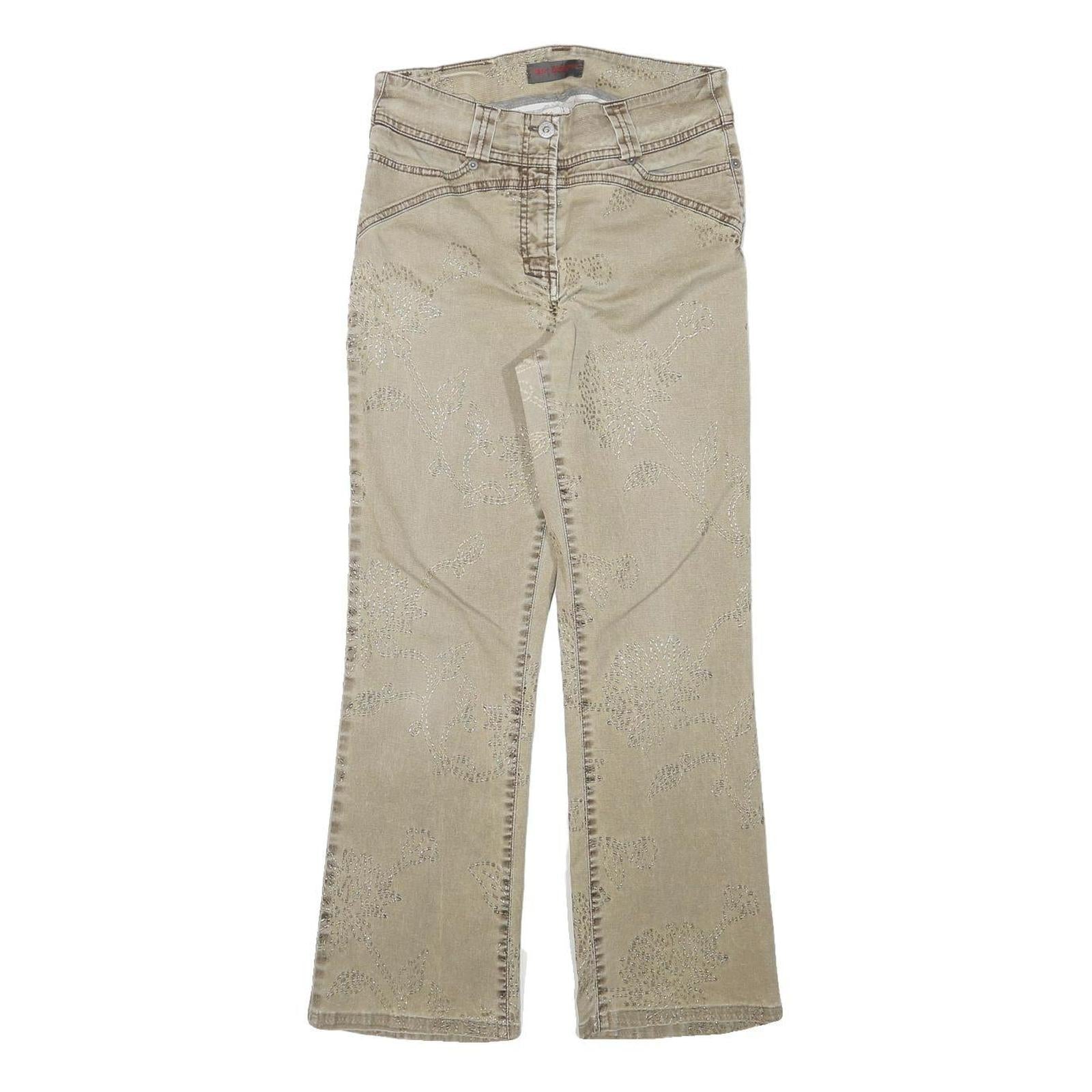 IBEN BERING Womens Beige Regular Fit Straight Cotton Blend Jeans W27 L27 Floral Refurbished - N/A refurbished available on Cerqular
