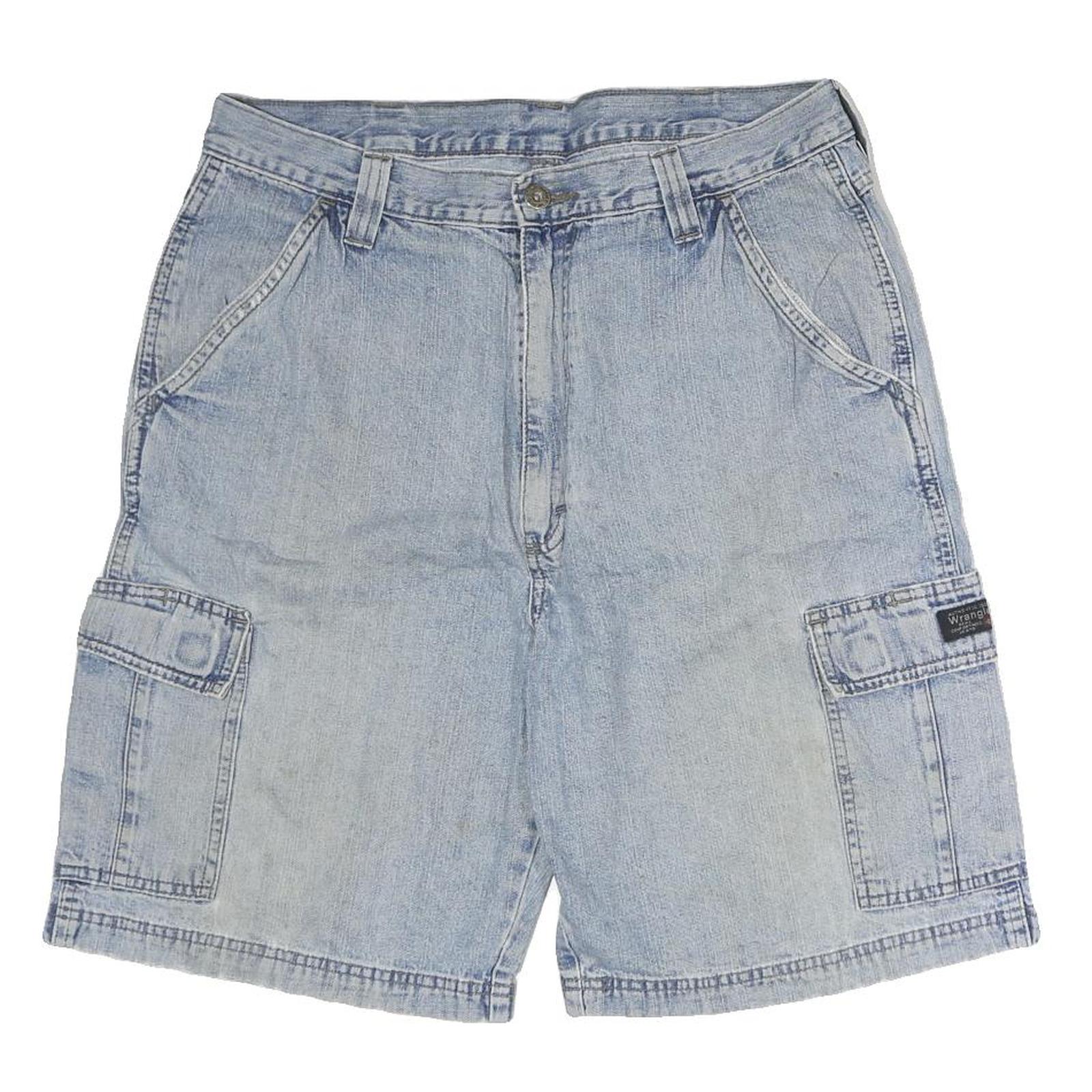 WRANGLER Mens Shorts Blue Cargo Cotton M W34 Casual Pockets Refurbished - N/A refurbished available on Cerqular