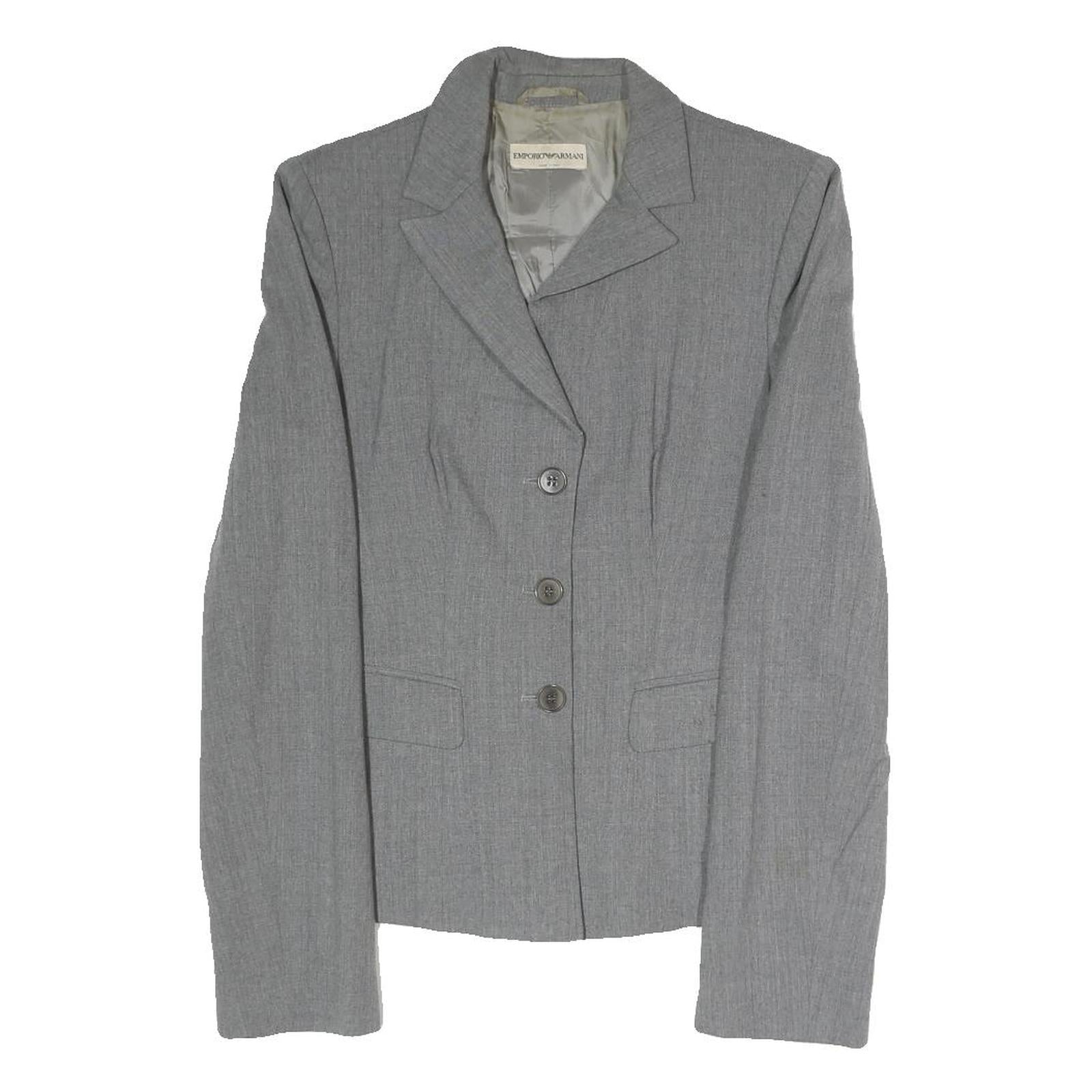 Buy EMPORIO ARMANI Womens Grey Tailored Jacket S Polyester Blend Plain Stylish Refurbished - $74.09 EMPORIO ARMANI Womens Grey Tailored Jacket S Polyester Blend Plain Stylish Refurbished - N/A refurbished available on Cerqular