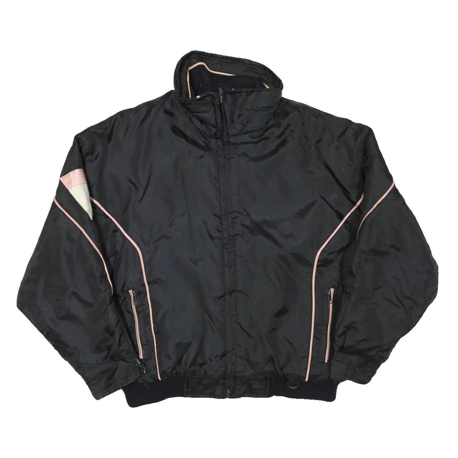 NEWFACE Mens Black & Pink Polyester Blend Zip Jacket L Outerwear Sport Casual Refurbished - N/A refurbished available on Cerqular