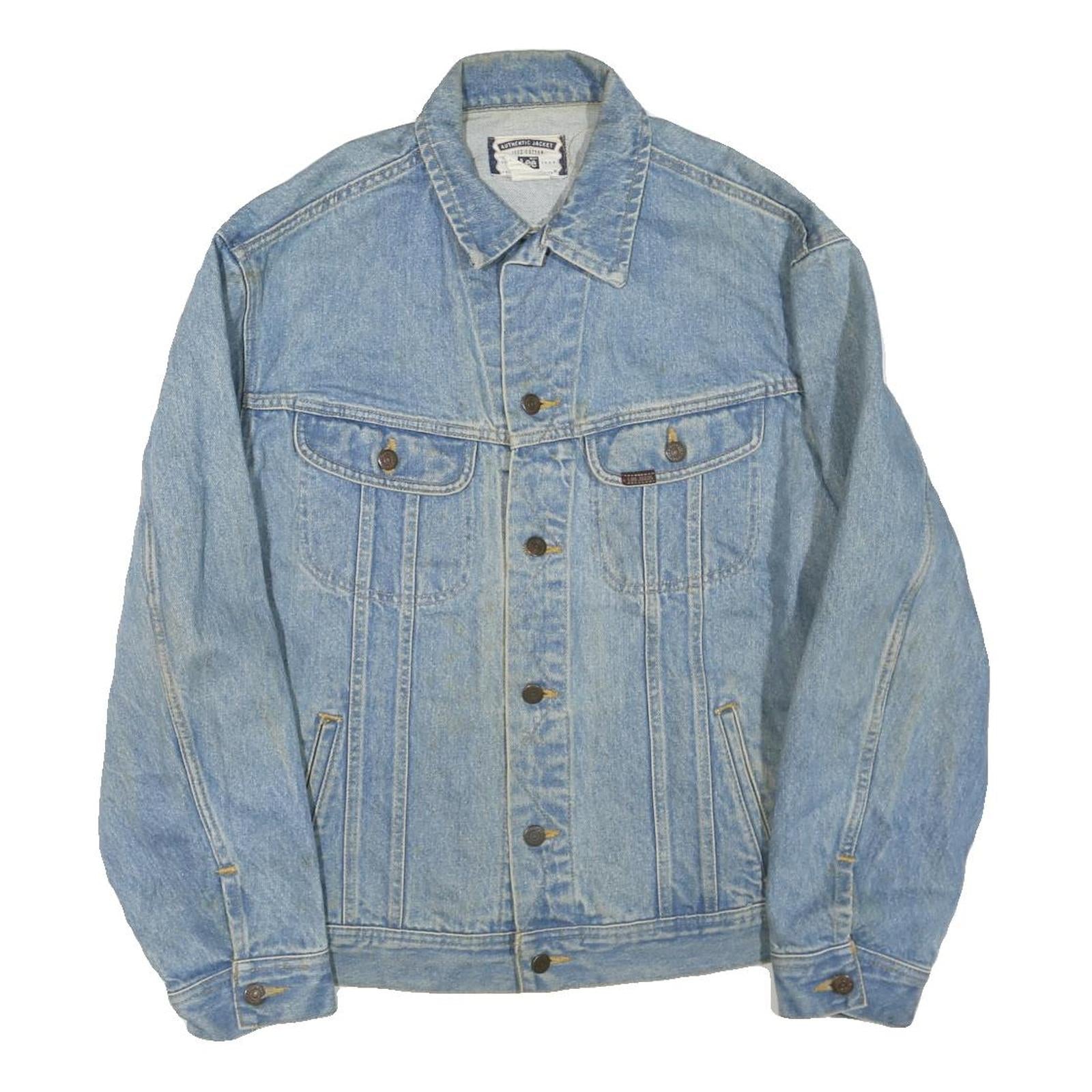 LEE Mens Blue Denim Cotton Blend Jacket L Button Closure Classic Fit Casual Refurbished - N/A refurbished available on Cerqular