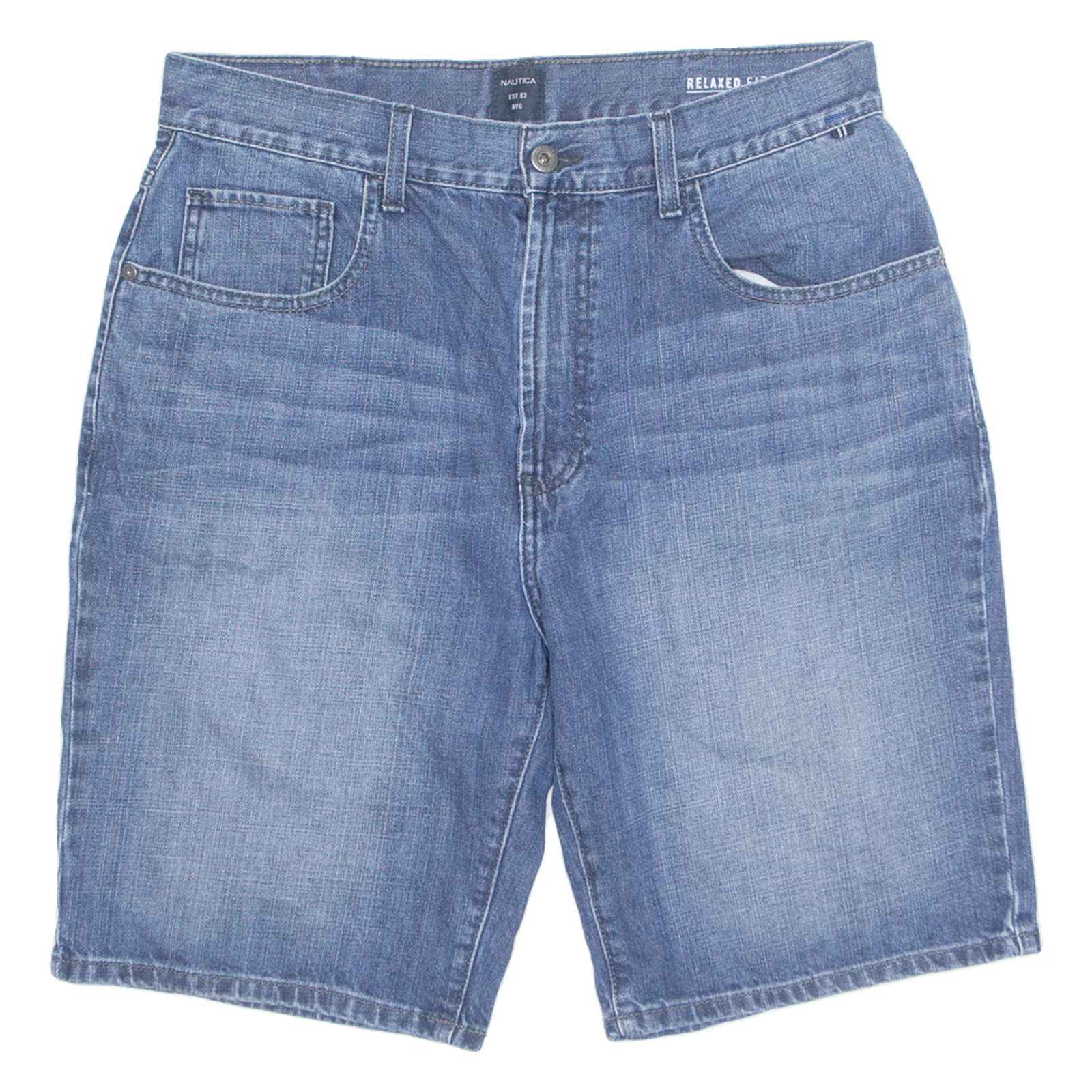 NAUTICA Mens Denim Shorts Blue M W34 Refurbished - N/A refurbished available on Cerqular