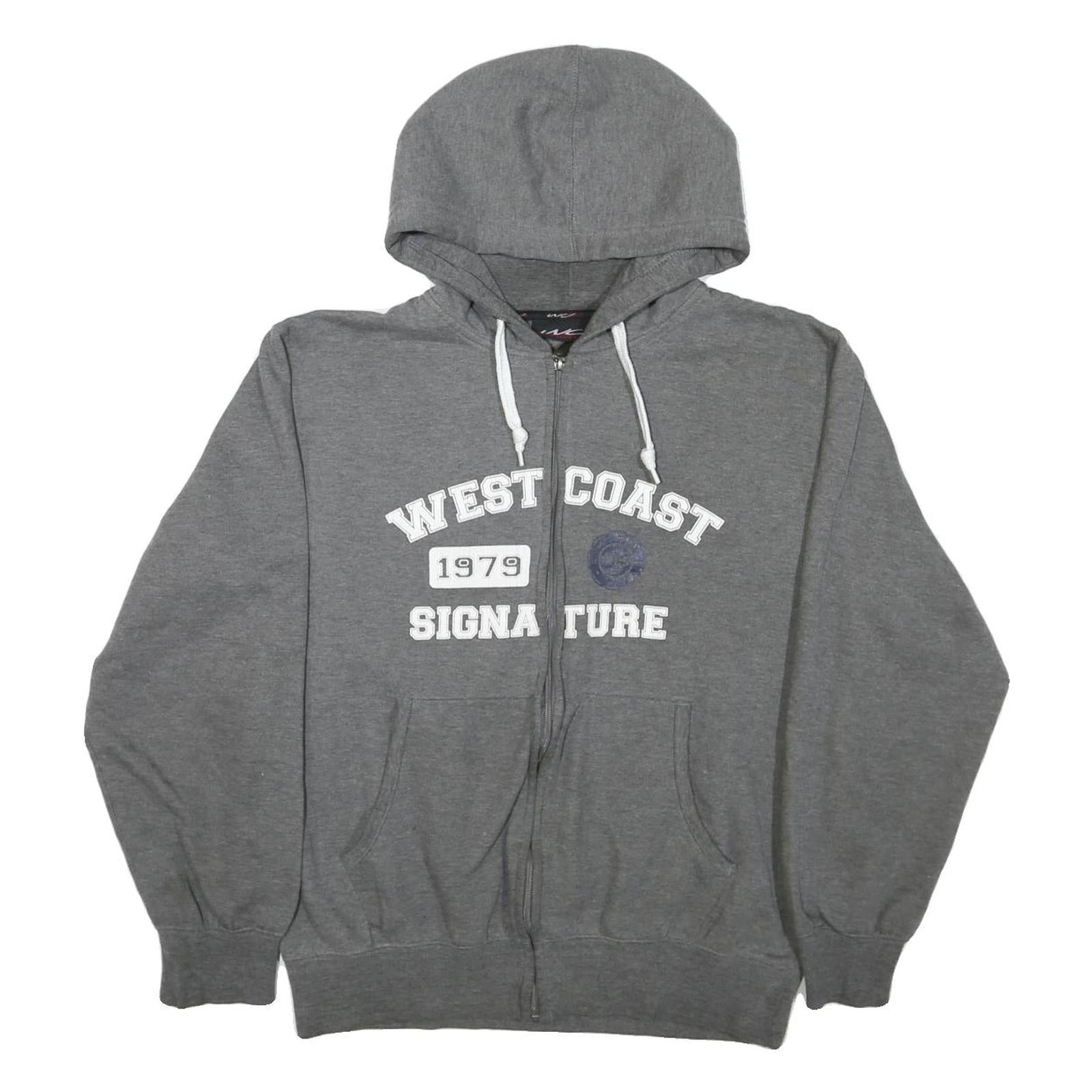 SIGNATURE Mens Grey West Coast 1979 Full Zip Hoodie M Cotton Blend Casual Refurbished - N/A refurbished available on Cerqular