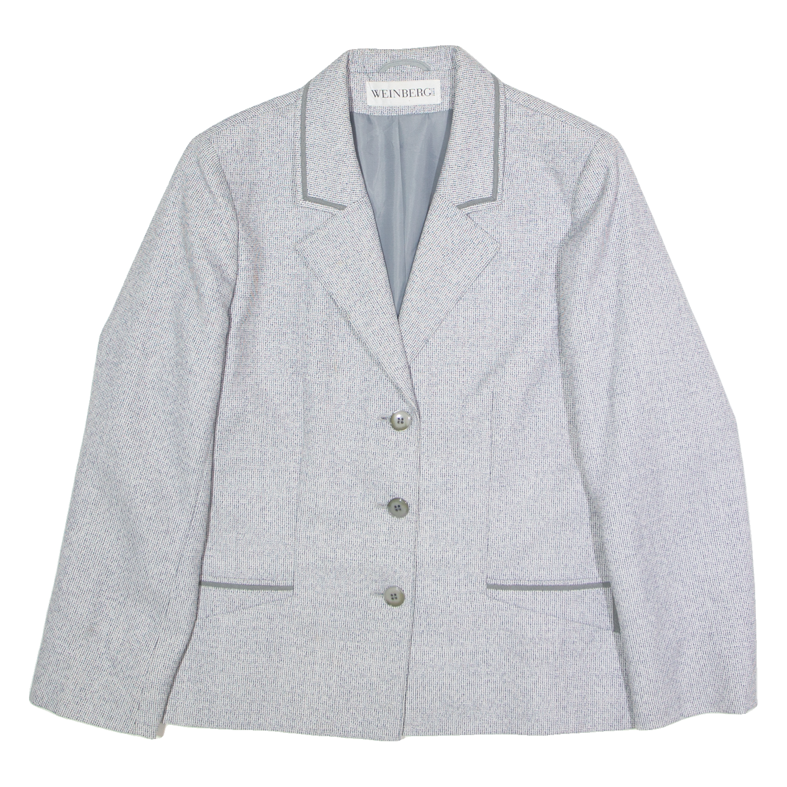 WEINBERG Womens Blazer Jacket Grey Wool 90s UK 16 Refurbished - N/A refurbished available on Cerqular