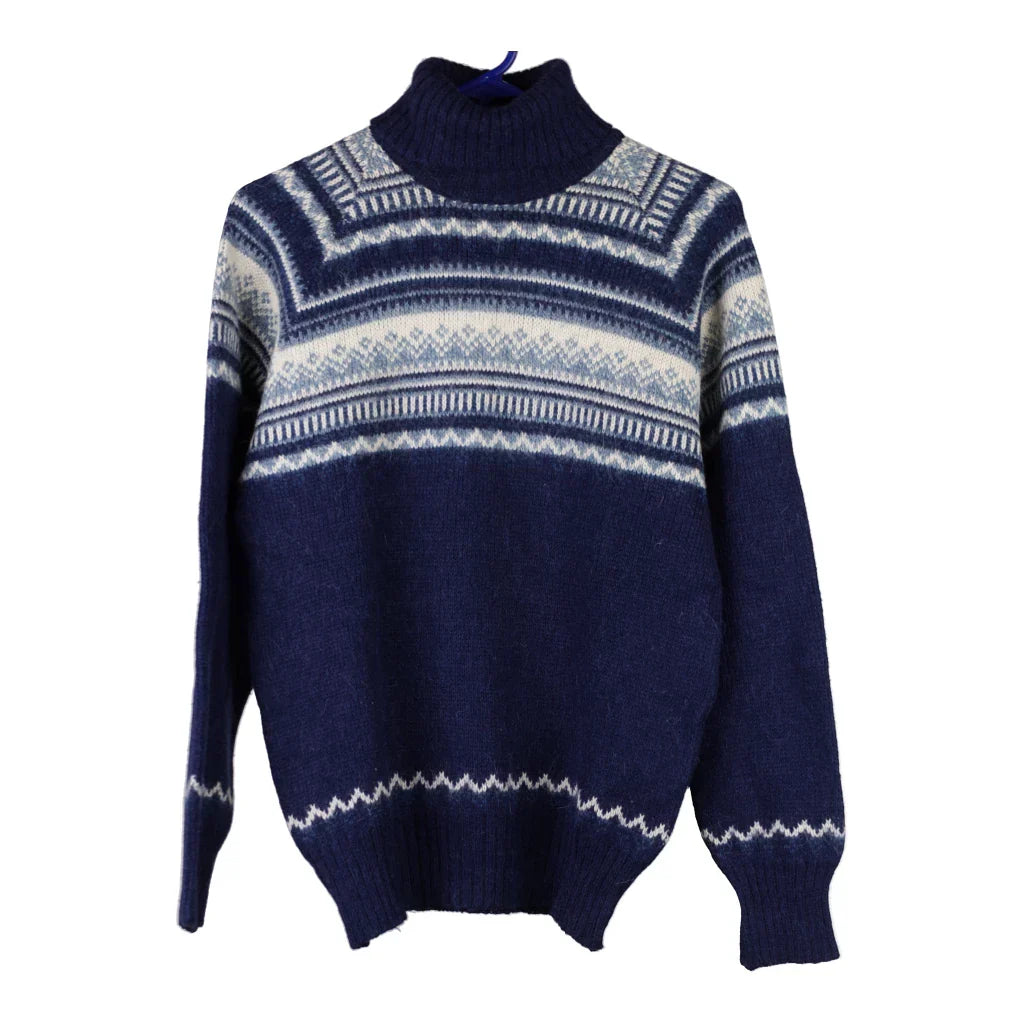 Old Mill  Striped Jumper - Medium Blue Wool Refurbished - Thrifted (note: this is a term often used to describe second- refurbished available on Cerqular