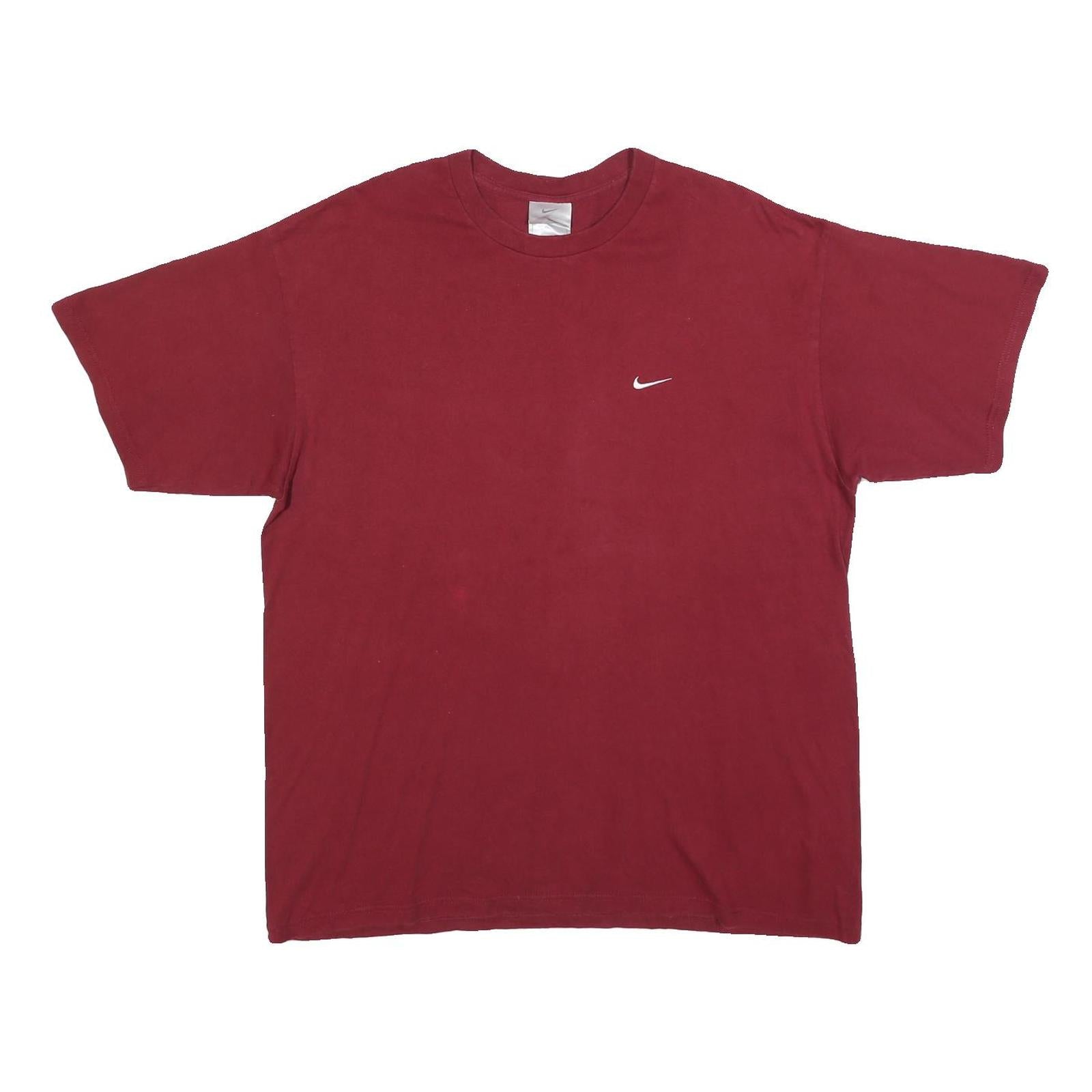 NIKE Mens Red Classic T-Shirt L Short Sleeve Crew Neck Small Swoosh Logo Refurbished - N/A refurbished available on Cerqular