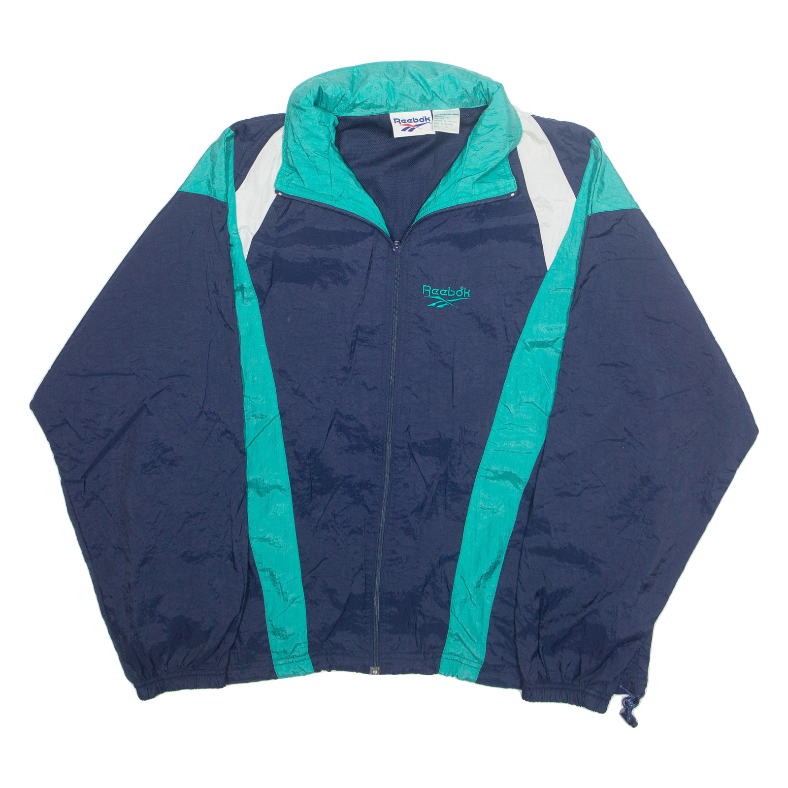REEBOK Mens Track Jacket Blue Nylon L Refurbished - N/A refurbished available on Cerqular