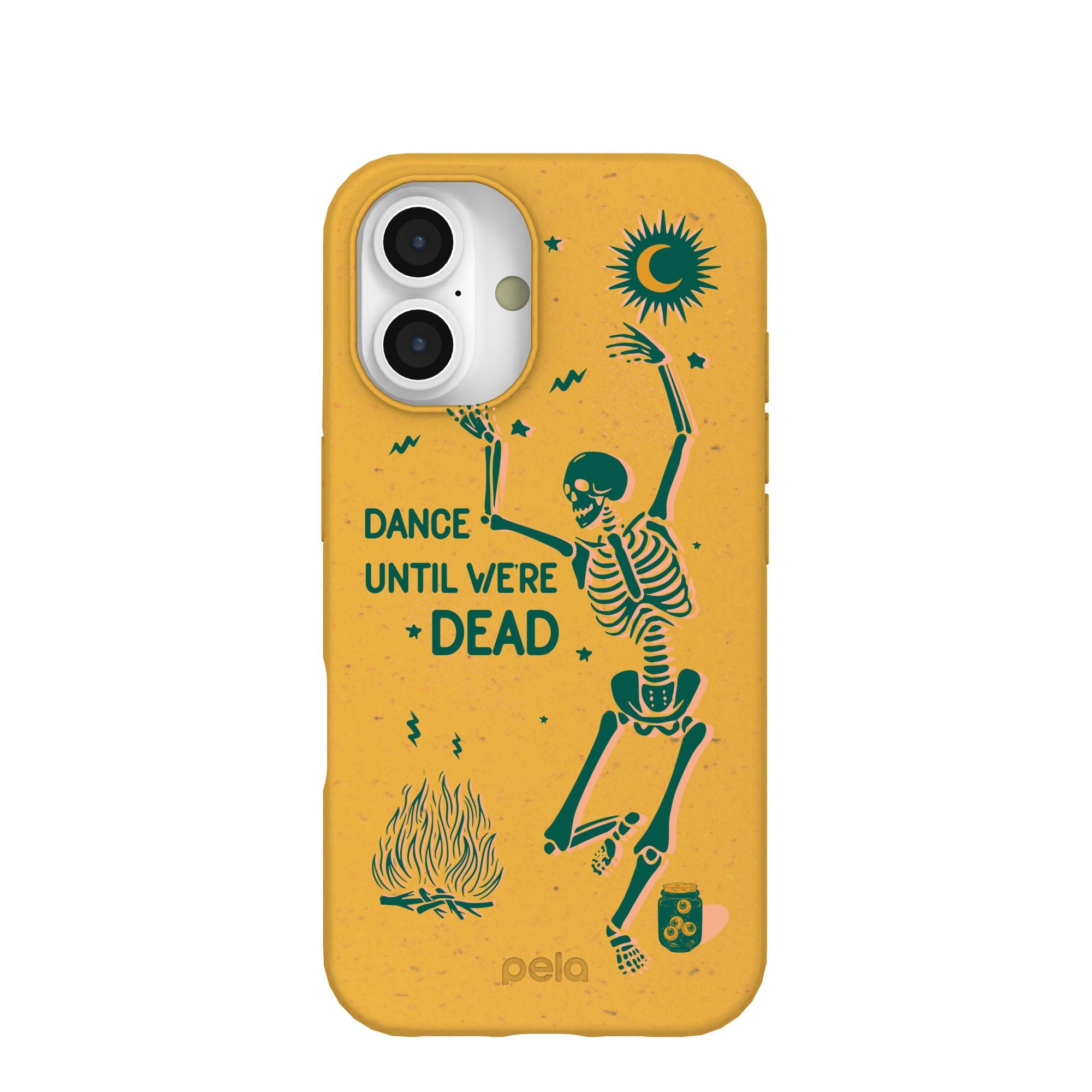Honey Dancing Skeleton iPhone 16 Case Refurbished - Pela Case refurbished available on Cerqular