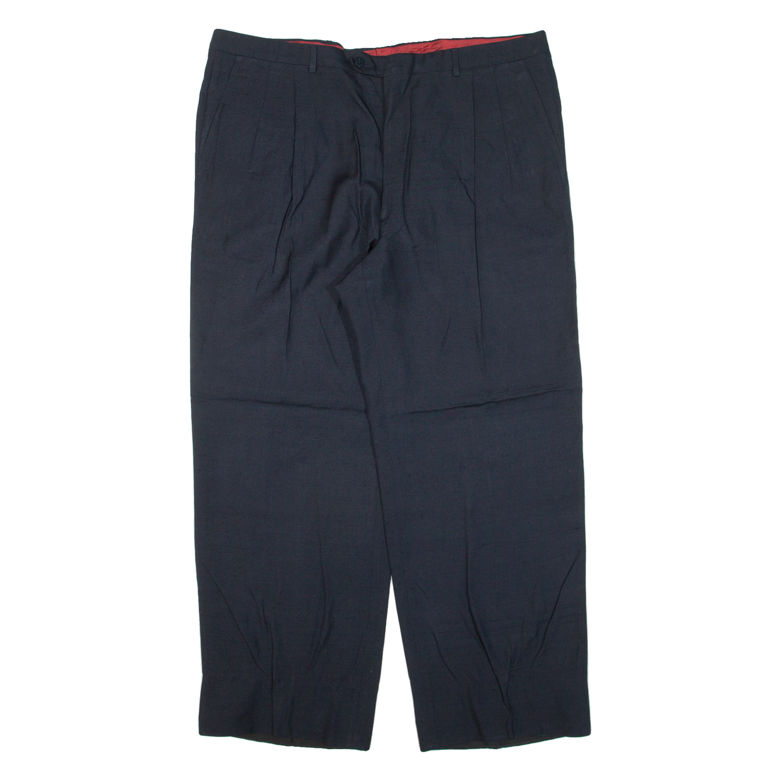 CLAUDE BONUCCI Pleated Mens Trousers Blue Loose Straight W36 L27 Refurbished - N/A refurbished available on Cerqular