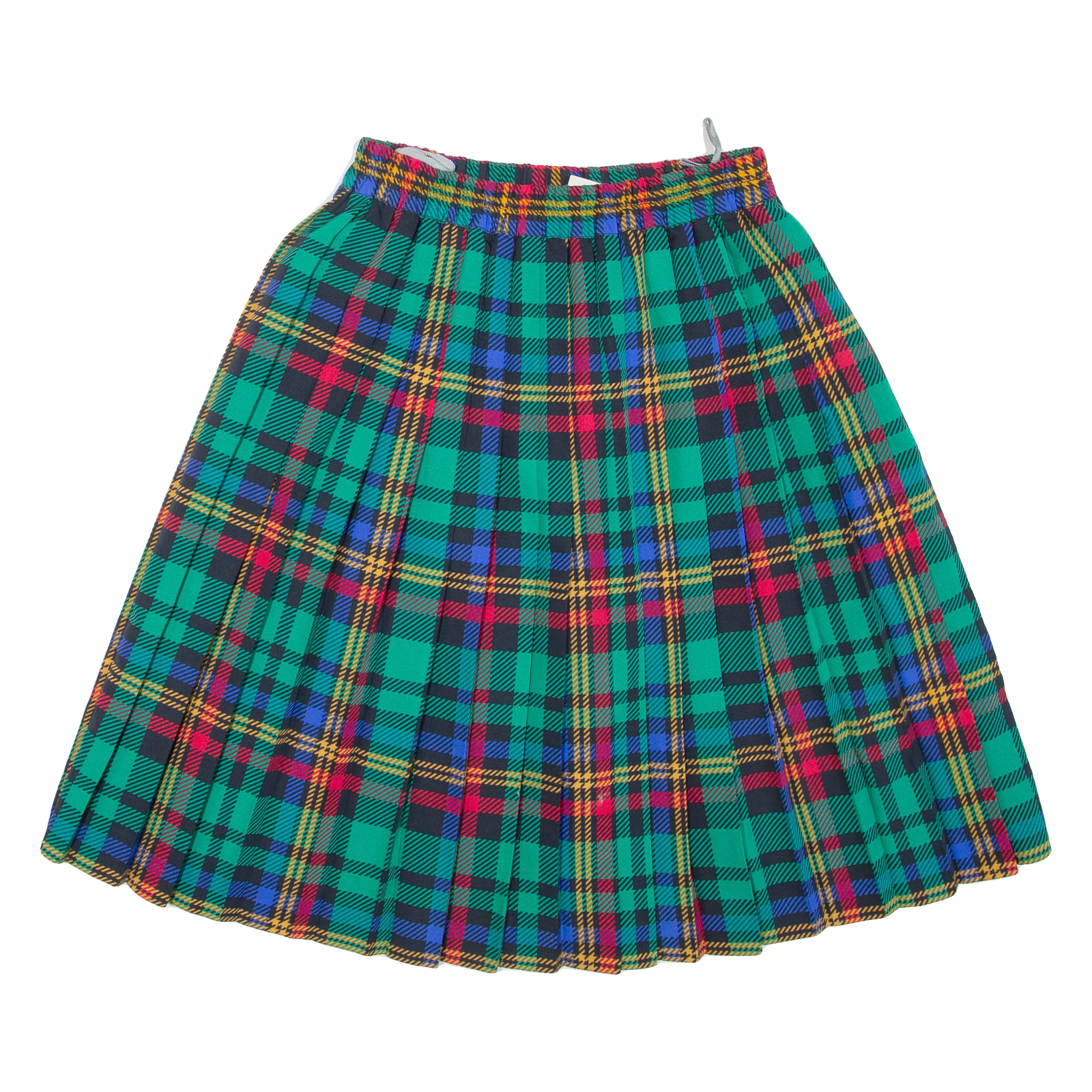 Womens Pleated Skirt Green Knee Length Check M Refurbished - N/A refurbished available on Cerqular