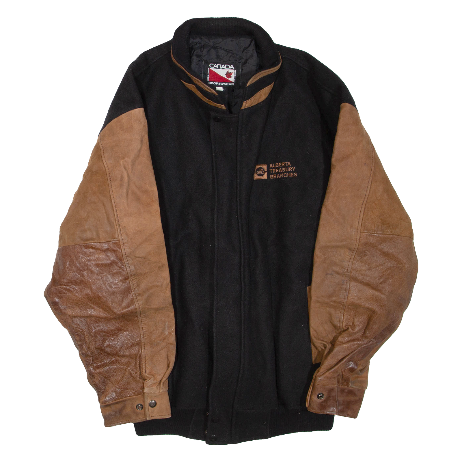 CANADA SPORTSWEAR Mens Jacket Black Leather Wool 2XL Refurbished - N/A refurbished available on Cerqular