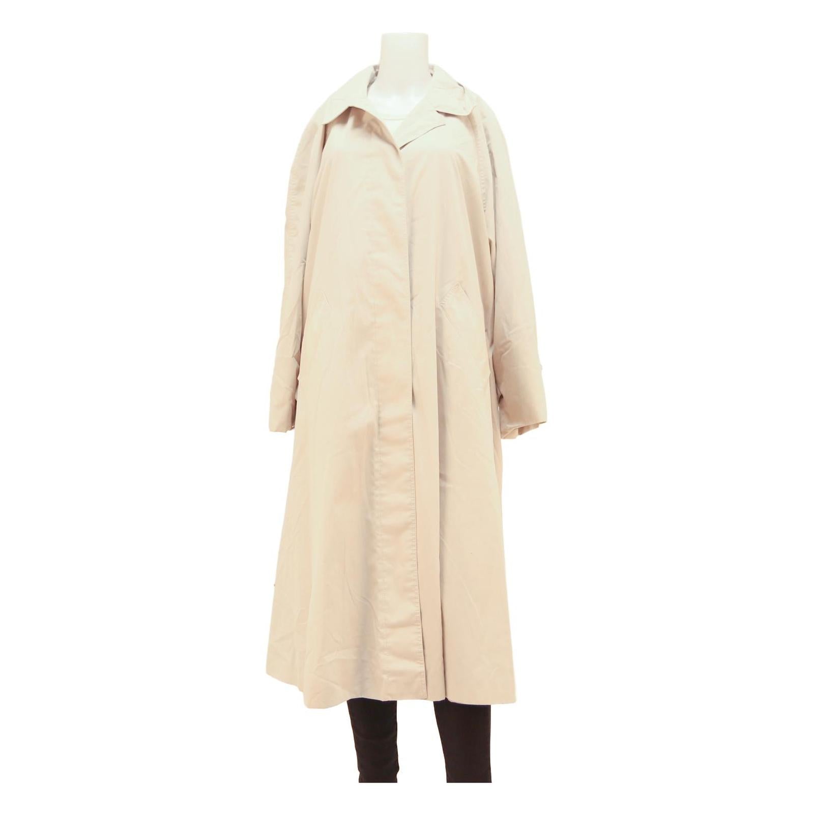 Womens Beige Cotton Blend Button Closure Long Sleeve Jacket XL Plain Classic Refurbished - N/A refurbished available on Cerqular