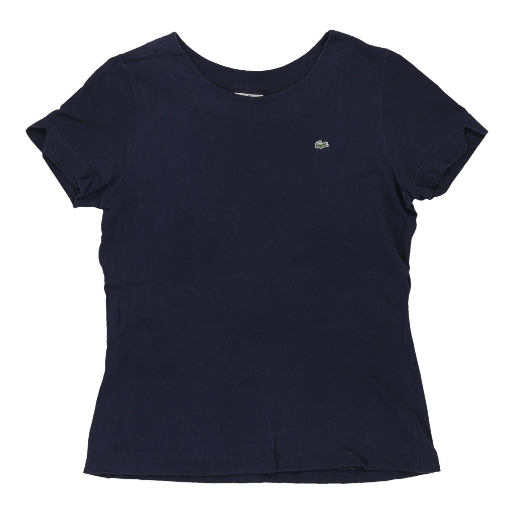 Lacoste T-Shirt - Small Navy Cotton Refurbished - Thrifted (note: this is a term often used to describe second- refurbished available on Cerqular