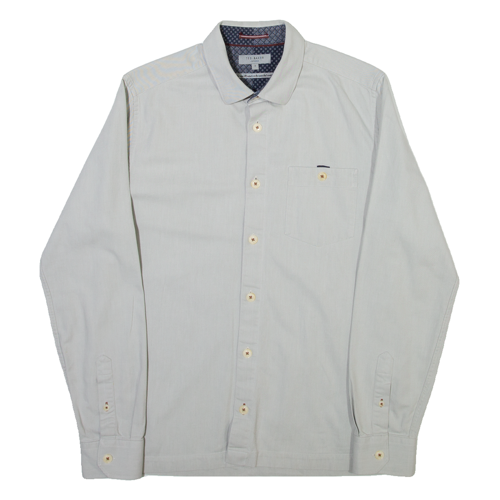 TED BAKER Mens Plain Shirt Grey Long Sleeve M Refurbished - N/A refurbished available on Cerqular