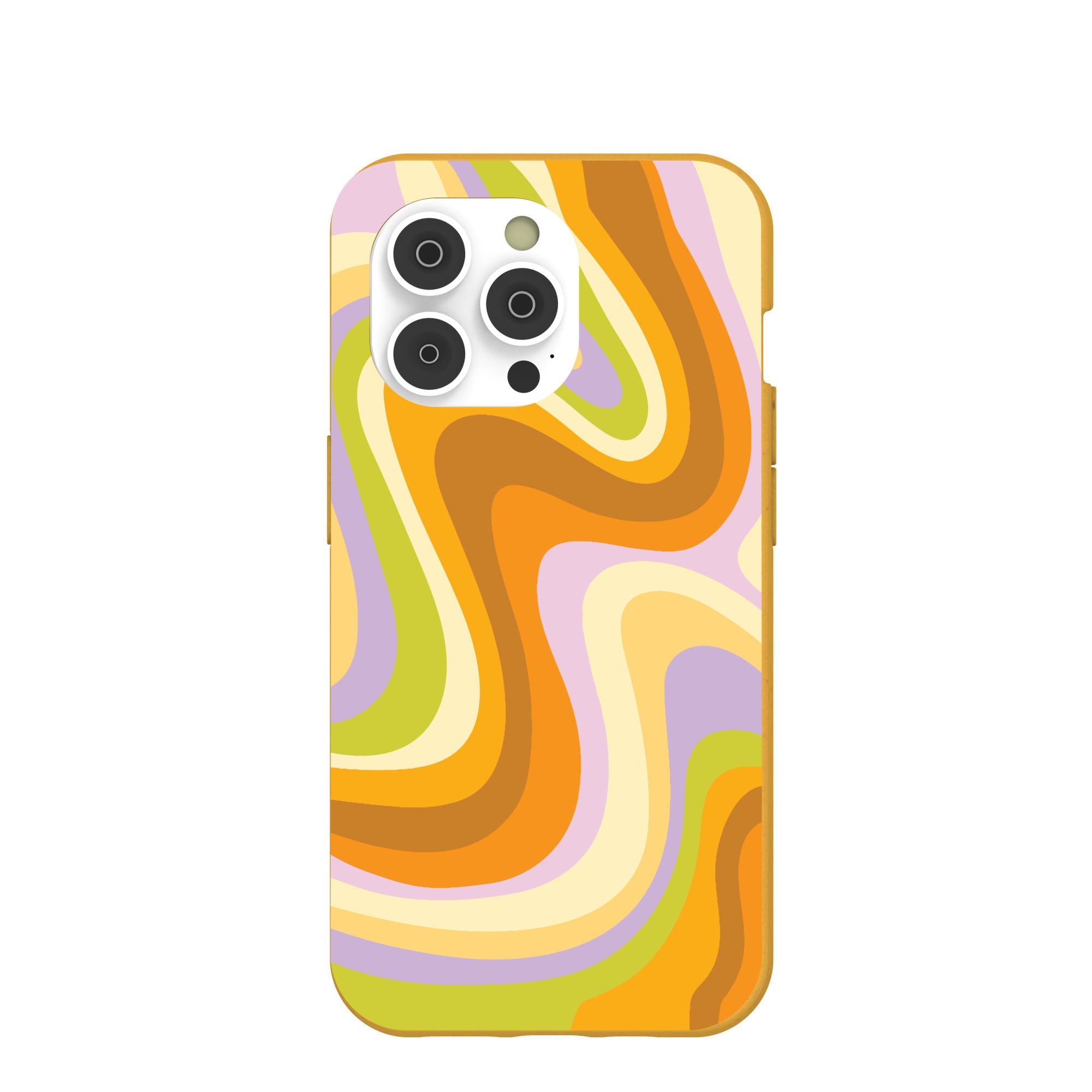 Honey Psychedelic Wave iPhone 14 Pro Case Refurbished - Pela Case refurbished available on Cerqular
