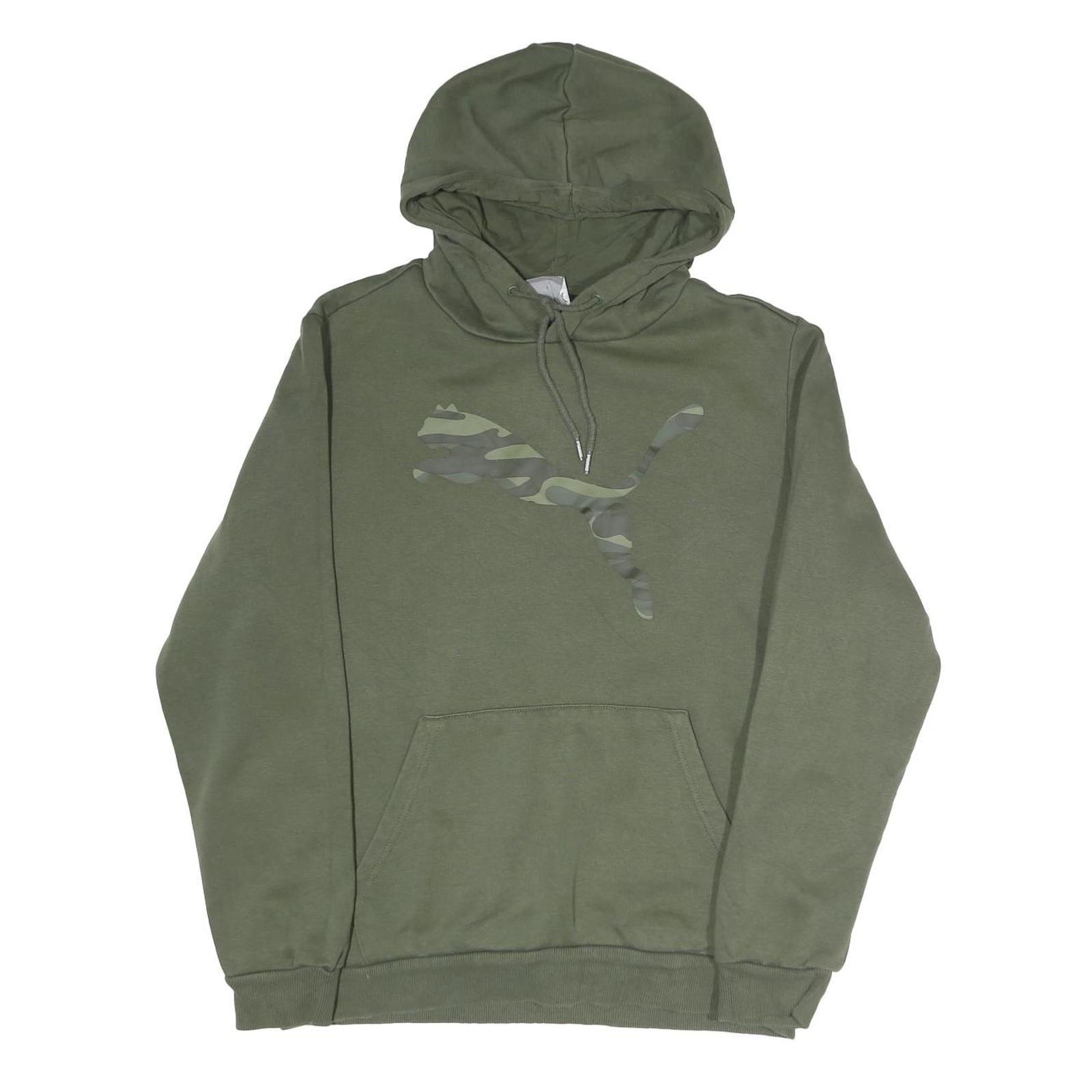 PUMA Mens Green Pullover Hoodie M Camouflage Logo Cotton Casual Sportswear Refurbished - N/A refurbished available on Cerqular