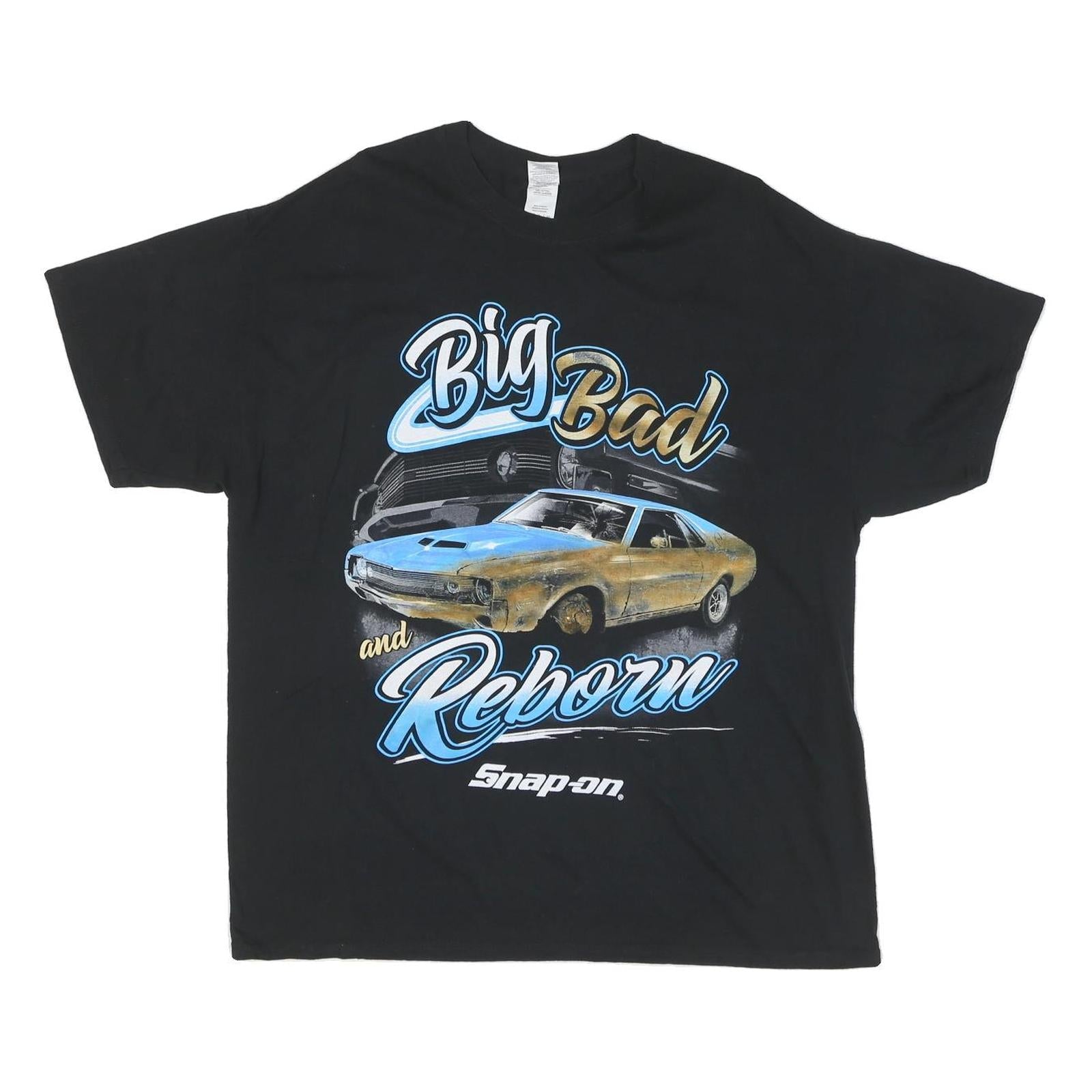 GILDAN Mens Black Big Bad And Reborn Graphic T-Shirt XL Crew Neck Short Sleeve Refurbished - N/A refurbished available on Cerqular