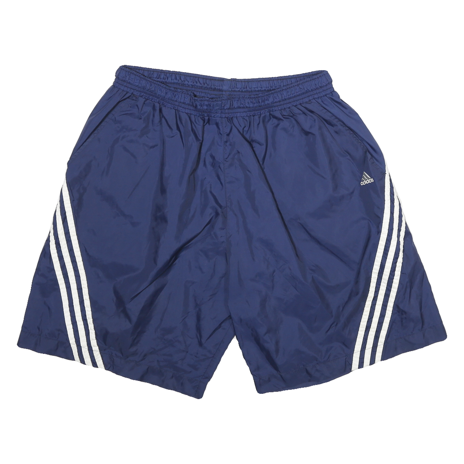 ADIDAS Mens Shorts Navy Blue Sports Casual L W28 Polyester Three Stripe Refurbished - N/A refurbished available on Cerqular
