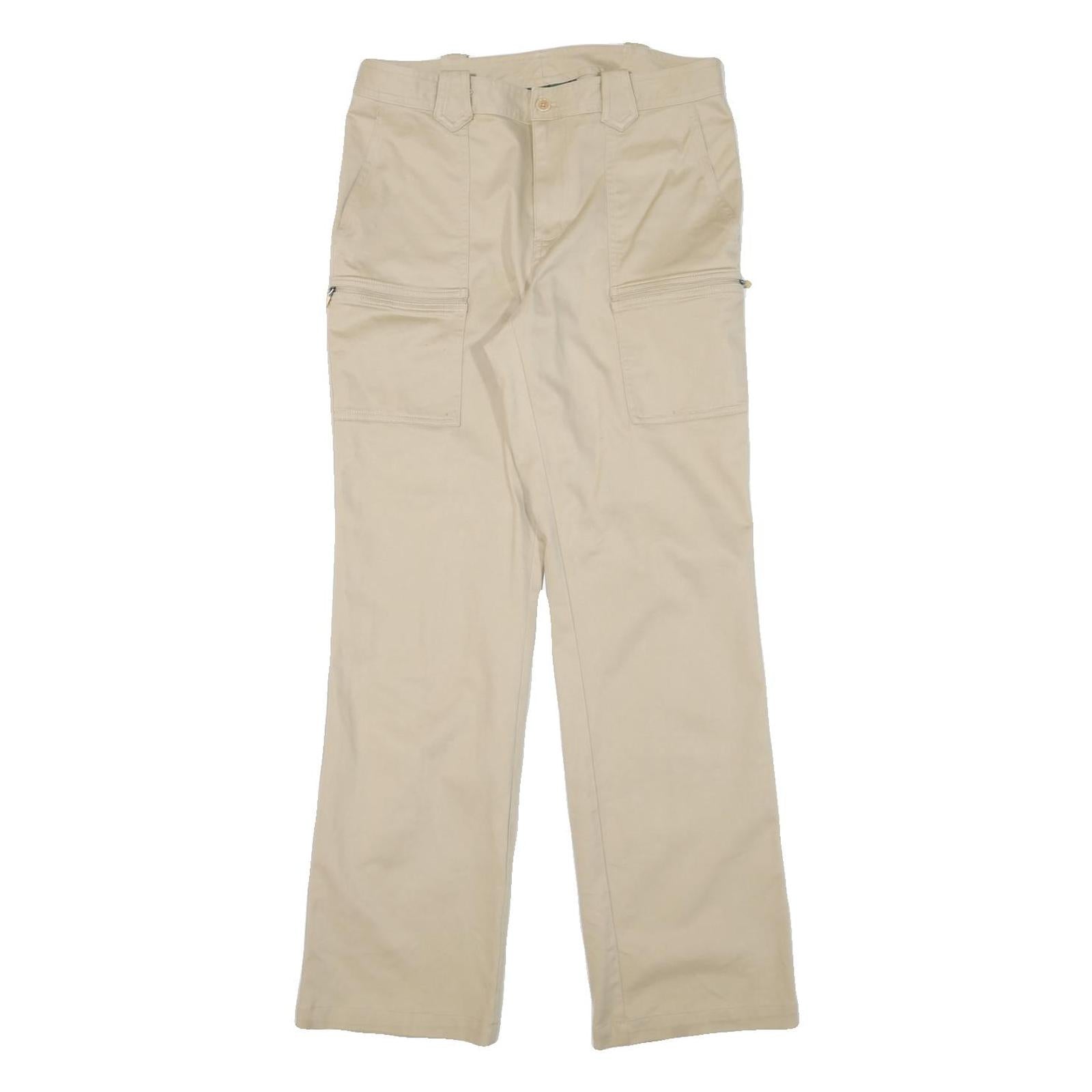LAUREN RALPH LAUREN Womens Cotton Blend Beige Regular Fit Straight Trousers W30 Refurbished - N/A refurbished available on Cerqular