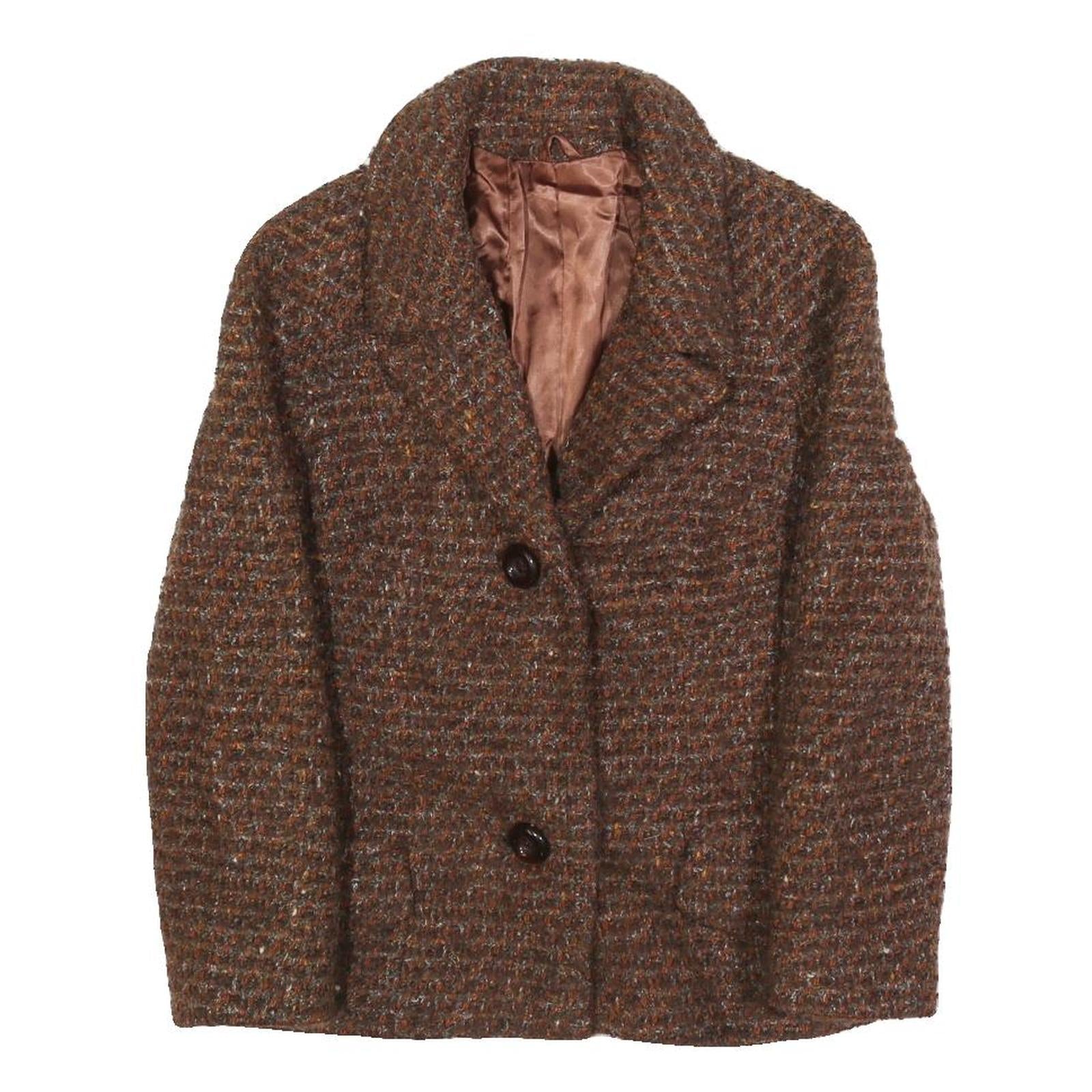 ALEXON Womens Brown Tweed Button Jacket XS Woven Classic Outerwear Smart Refurbished - N/A refurbished available on Cerqular