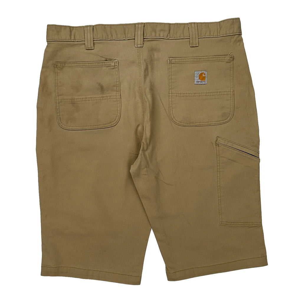 Carhartt Carpenter Shorts - 38W 11L Khaki Cotton Refurbished - Thrifted (note: this is a term often used to describe second- refurbished available on Cerqular