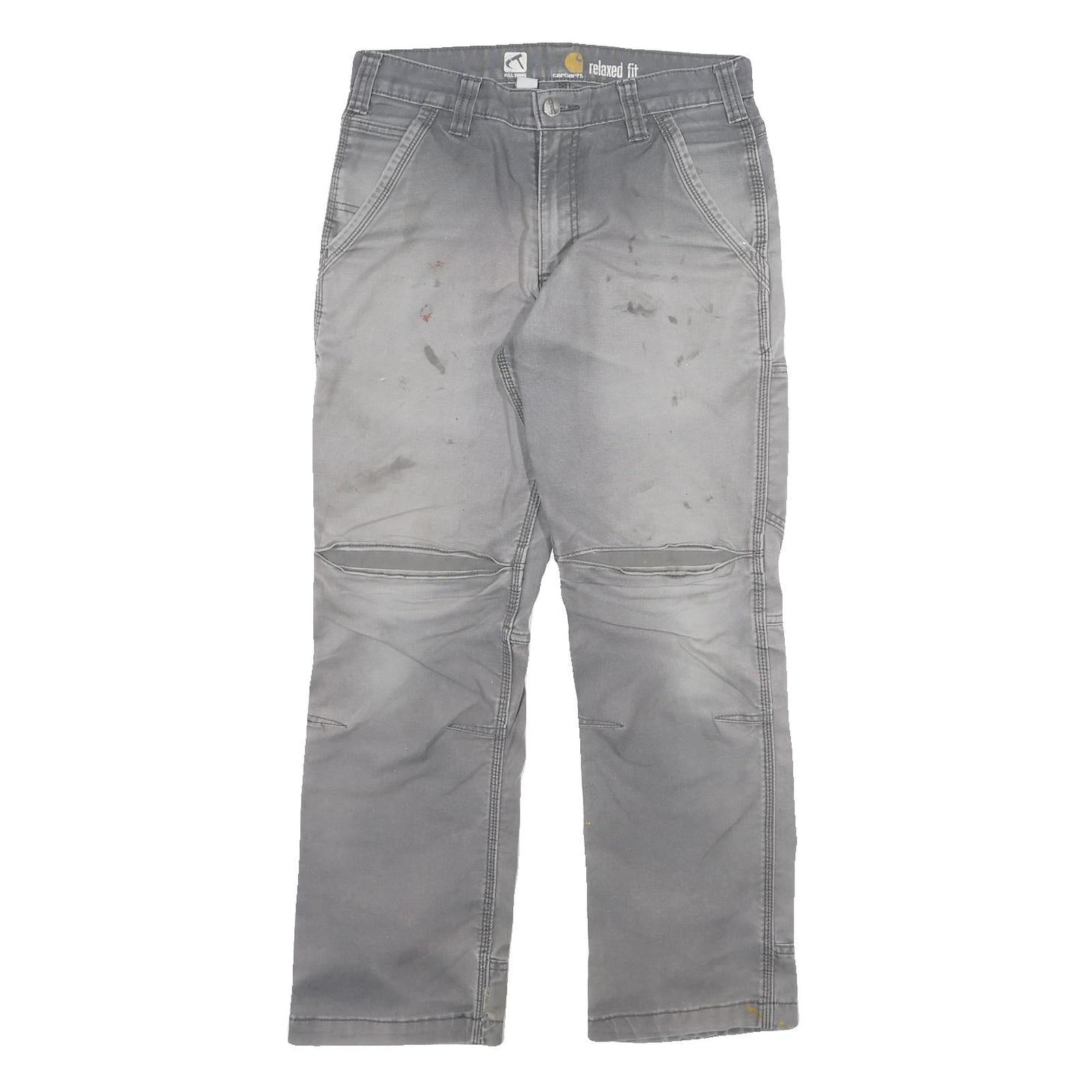 CARHARTT Mens Cotton Blend Grey Relaxed Work Trousers W30 L27 Durable Utility Refurbished - N/A refurbished available on Cerqular