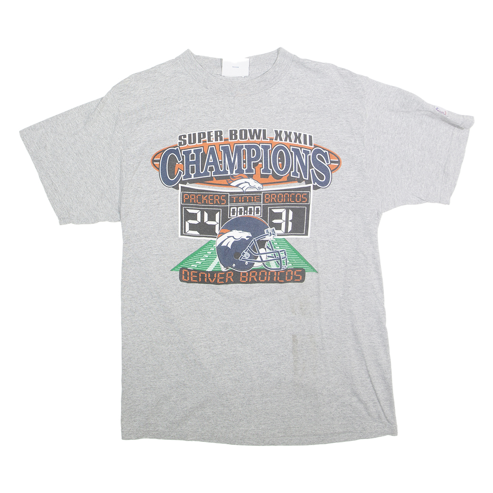 LOGO ATHLETIC Mens Grey Denver Broncos Super Bowl XXXII Champions Graphic Refurbished - N/A refurbished available on Cerqular