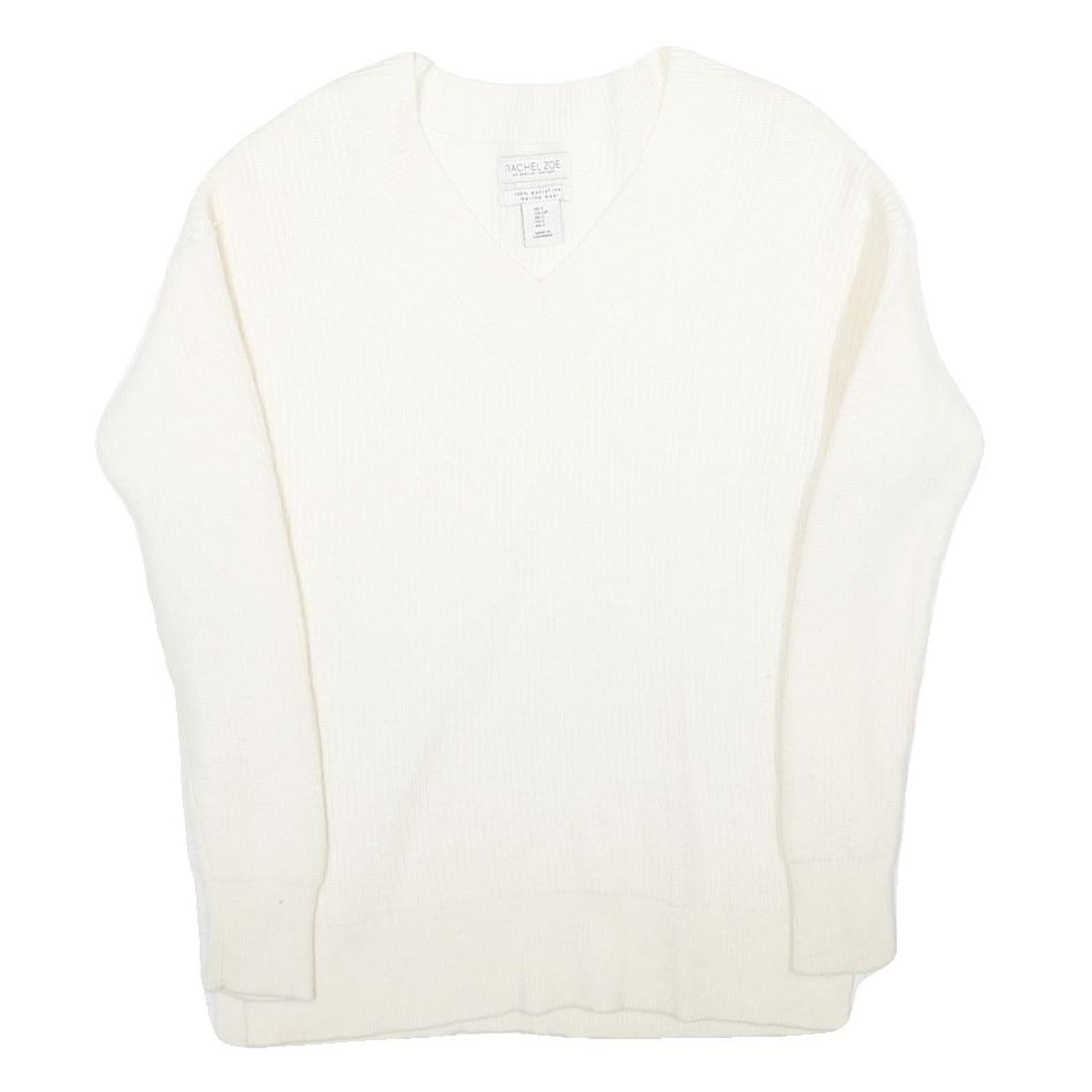 Buy RACHEL ZOE Womens White Plain Wool V-Neck Jumper S Lightweight Knitwear Refurbished - $15.59 RACHEL ZOE Womens White Plain Wool V-Neck Jumper S Lightweight Knitwear Refurbished - N/A refurbished available on Cerqular