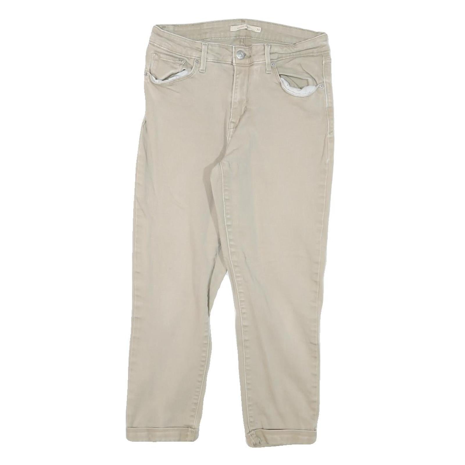 LEVI'S Womens Slim Beige Cotton Blend Jeans W27 L22 Zip Classic Fit Casual Refurbished - N/A refurbished available on Cerqular