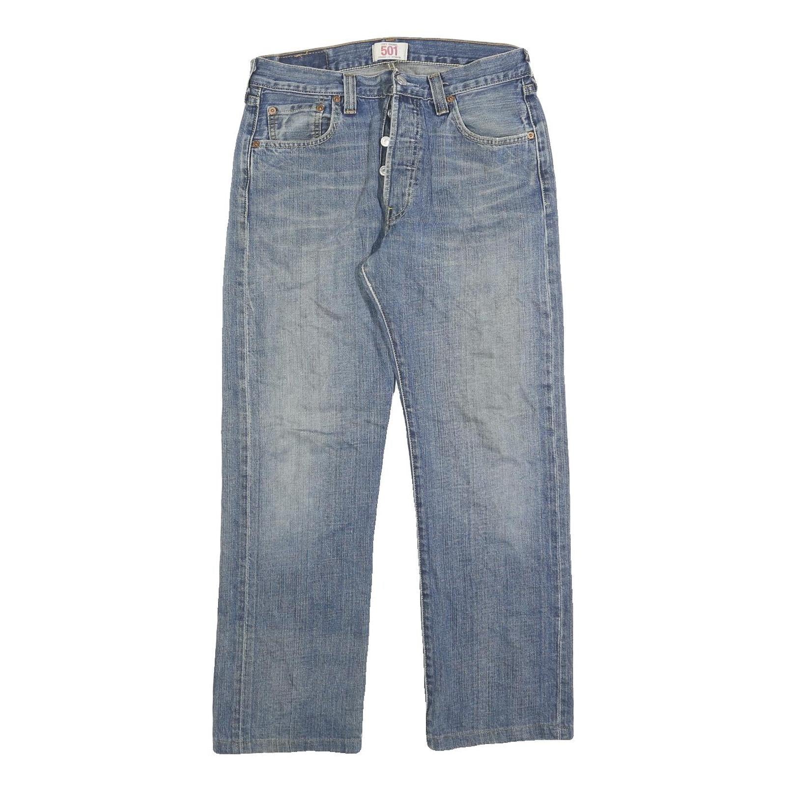 LEVI'S 501 Mens Jeans Blue Regular Straight Denim Medium W30 L27 Classic Button Refurbished - N/A refurbished available on Cerqular